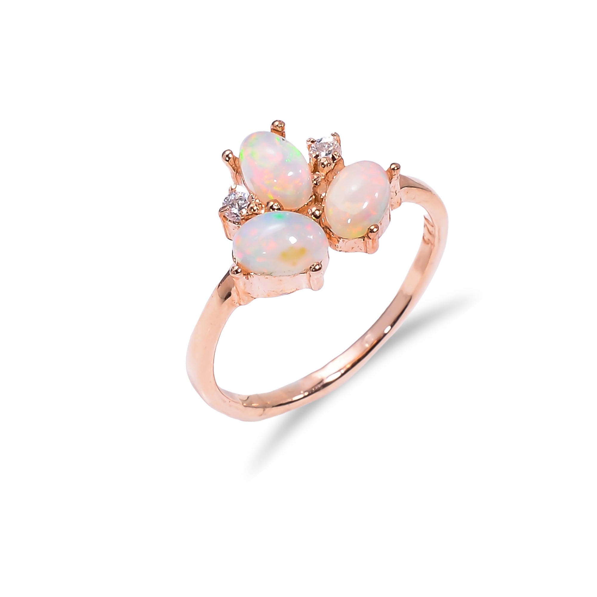 Handmade oval Ethiopian opal ring in 925 sterling silver with a 6x4mm natural gemstone, showcasing elegant jewelry design for women