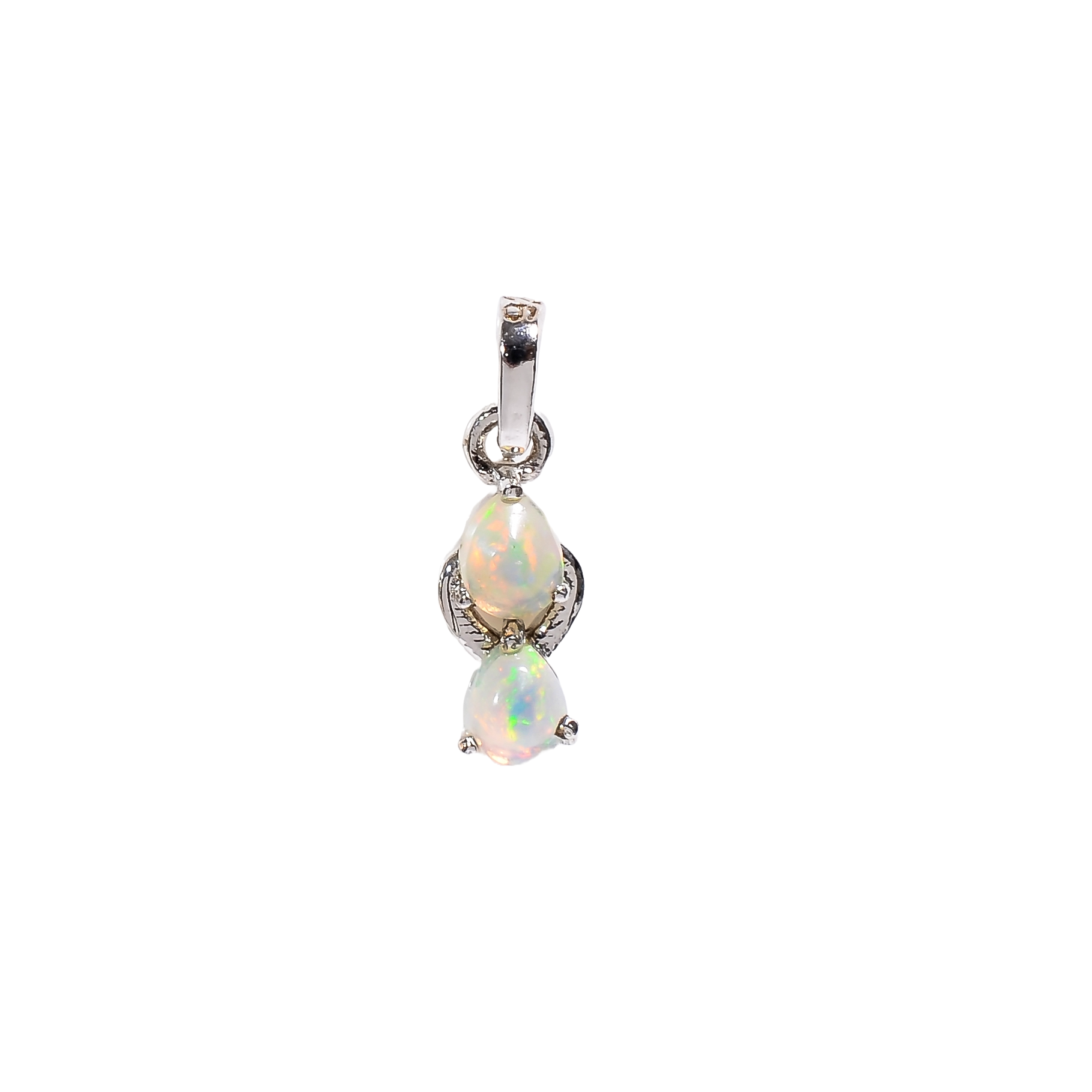 Fire Opal Necklace 5x4mm Pear Gemstone Pendant in 925 Sterling Silver Dainty Opal Jewelry