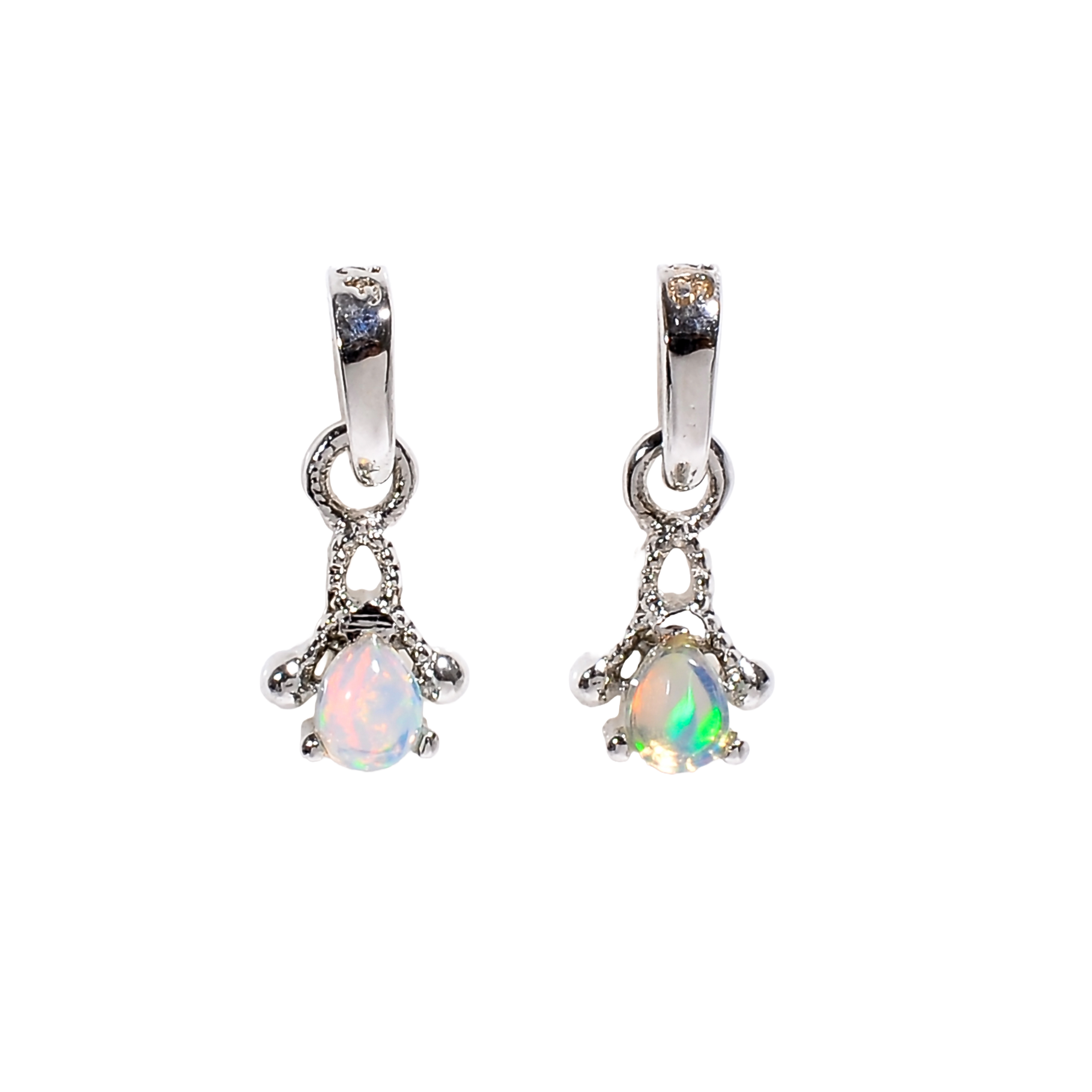 Natural Opal Pendant 3x4mm Pear Cabochon 925 Sterling Silver Necklace October Birthstone Handmade Jewelry Gift