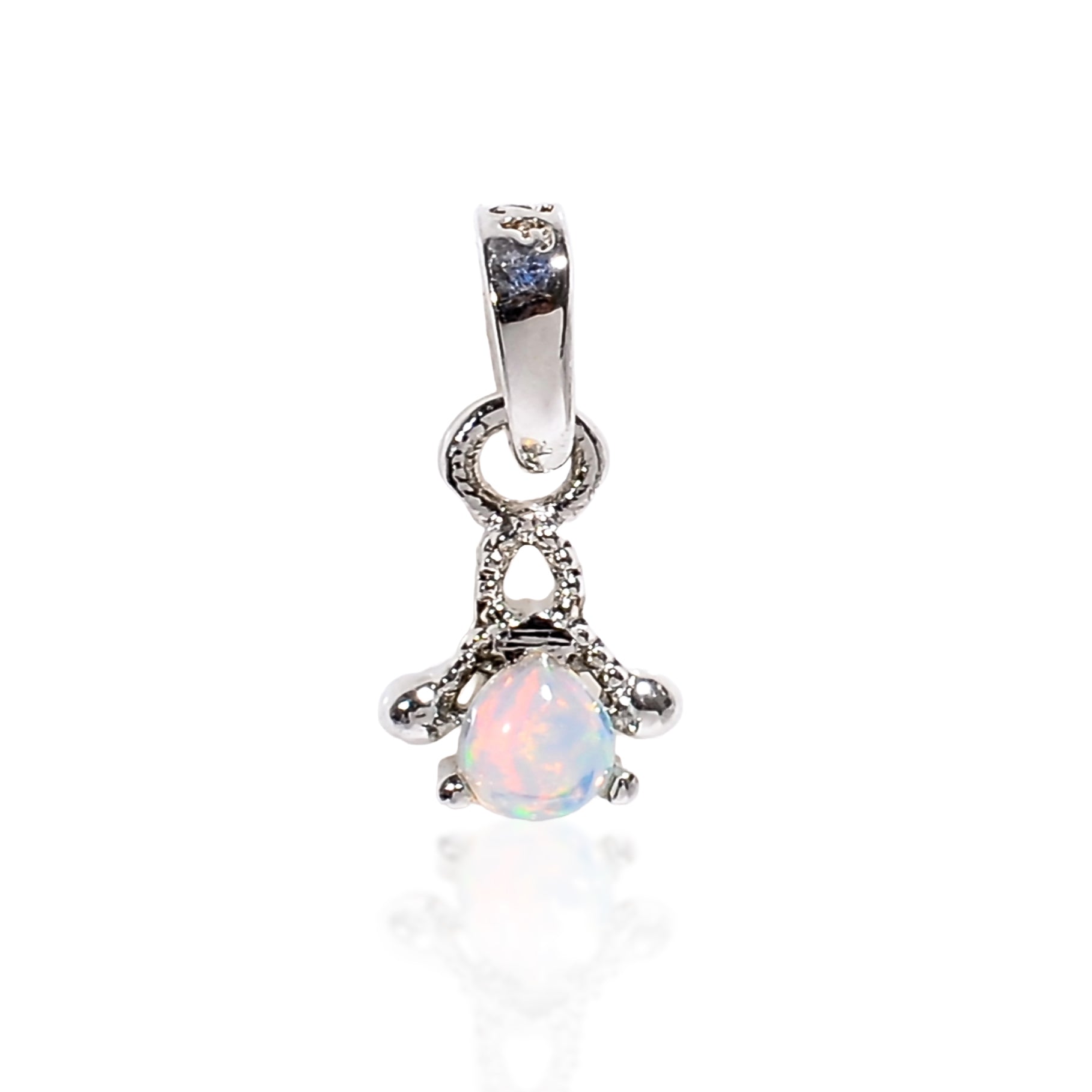 Natural Opal Pendant 3x4mm Pear Cabochon 925 Sterling Silver Necklace October Birthstone Handmade Jewelry Gift