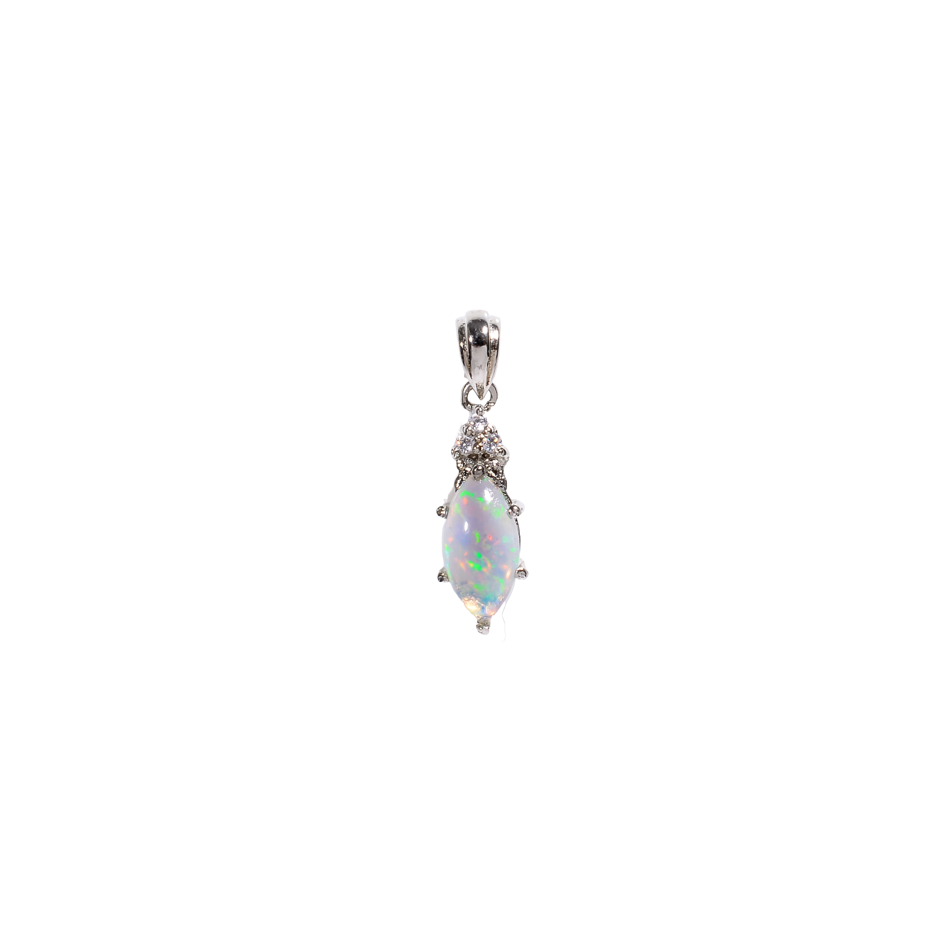 Opal Navette Pendant 6x12mm Marquise Cabochon 925 Silver Elongated Silhouette Contemporary Accessory