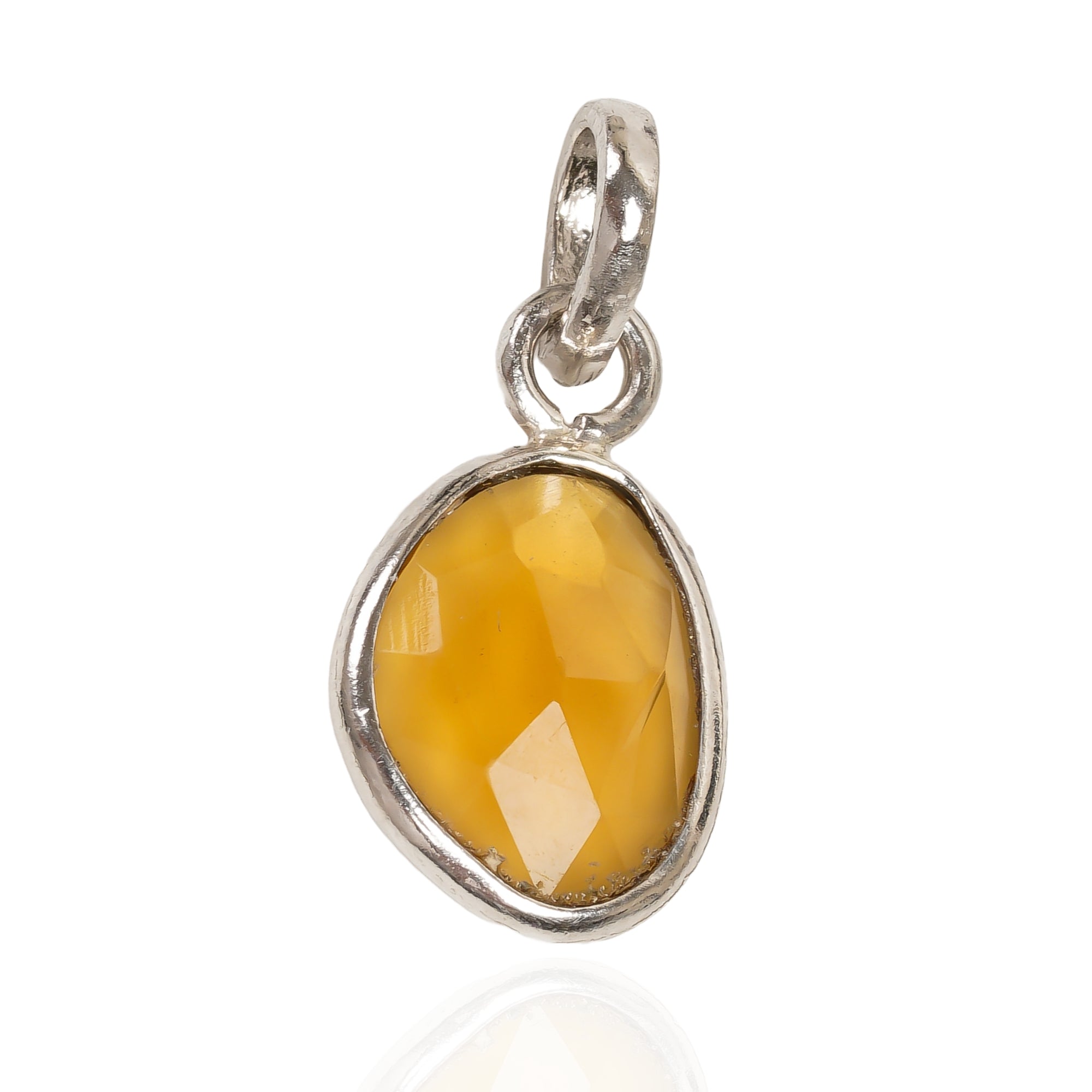 Beer Quartz Rose Cut Pendant Large Natural Brown Gemstone Pendant 925 Sterling Silver Handmade Jewelry Gift