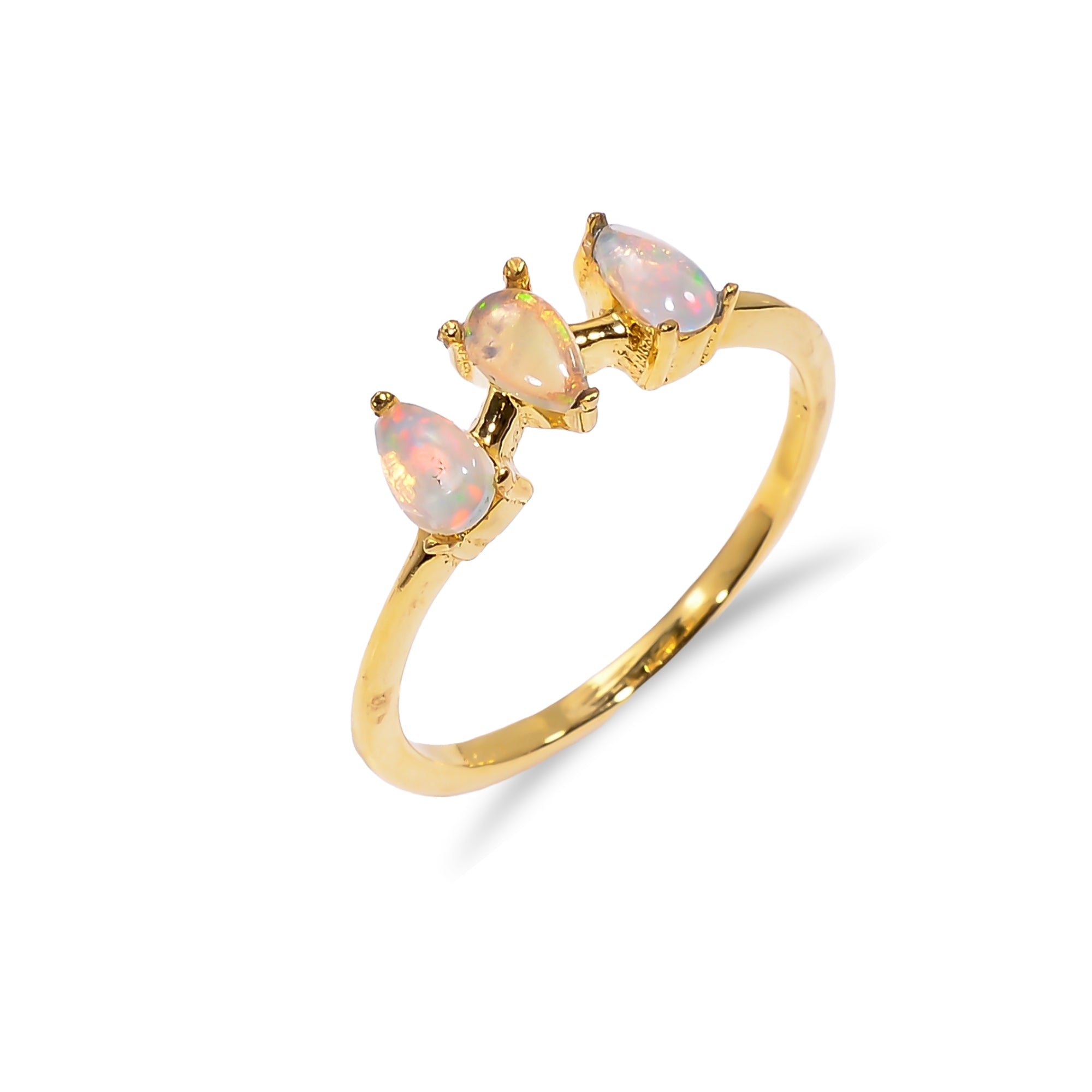Ethiopian Opal ring in 925 sterling silver featuring a 3x5mm opal, jewelry gift for women by Himalya Quartz.