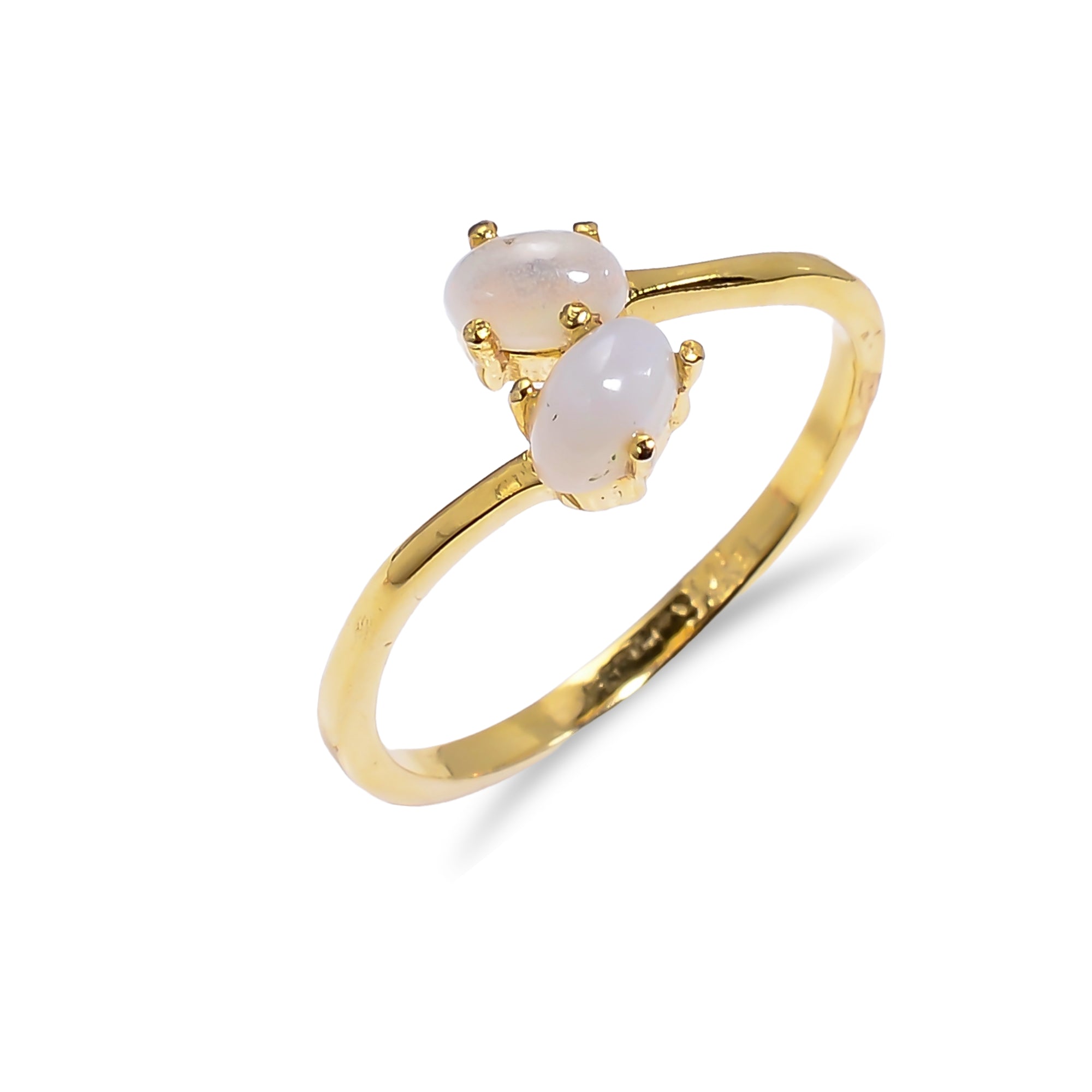 Natural Ethiopian opal oval ring in 925 sterling silver with a 3x5mm opal, minimalist design, perfect for women.