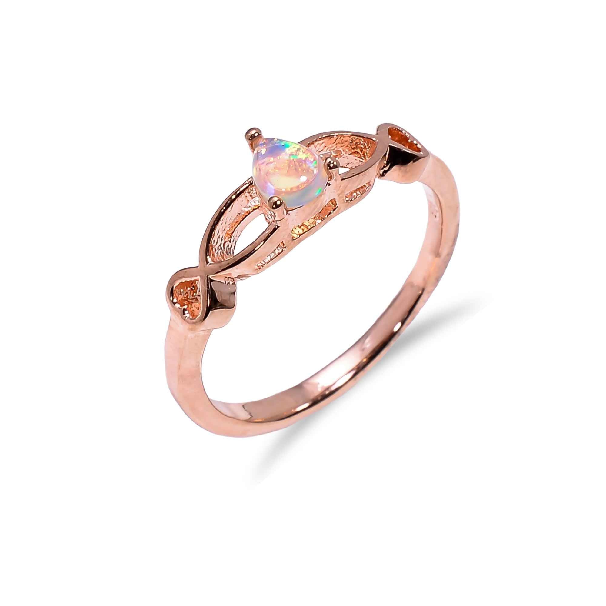 Handcrafted Ethiopian Opal Ring in 925 Sterling Silver, 3x5mm Oval Fire Opal Jewelry for Women