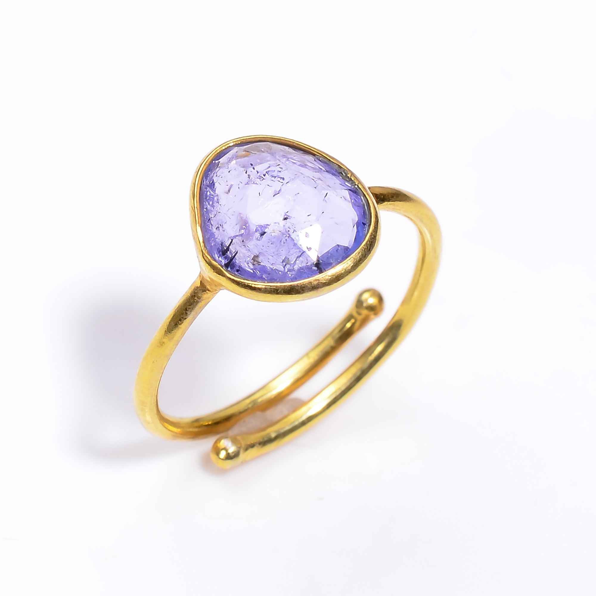 Tanzanite Ring Yellow Gold Plated 925 Sterling Silver Gemstone Ring December