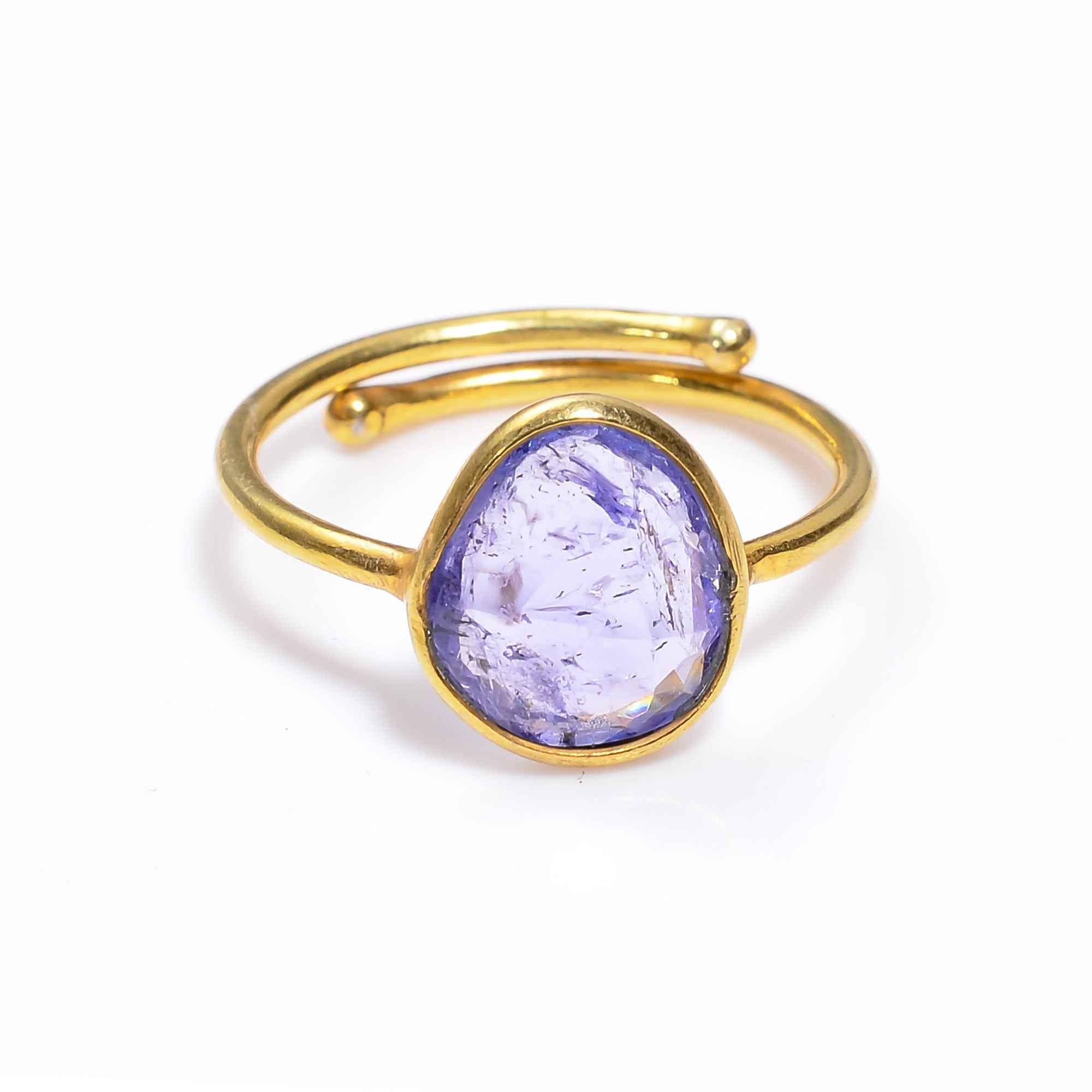 Tanzanite Ring Yellow Gold Plated 925 Sterling Silver Gemstone Ring December