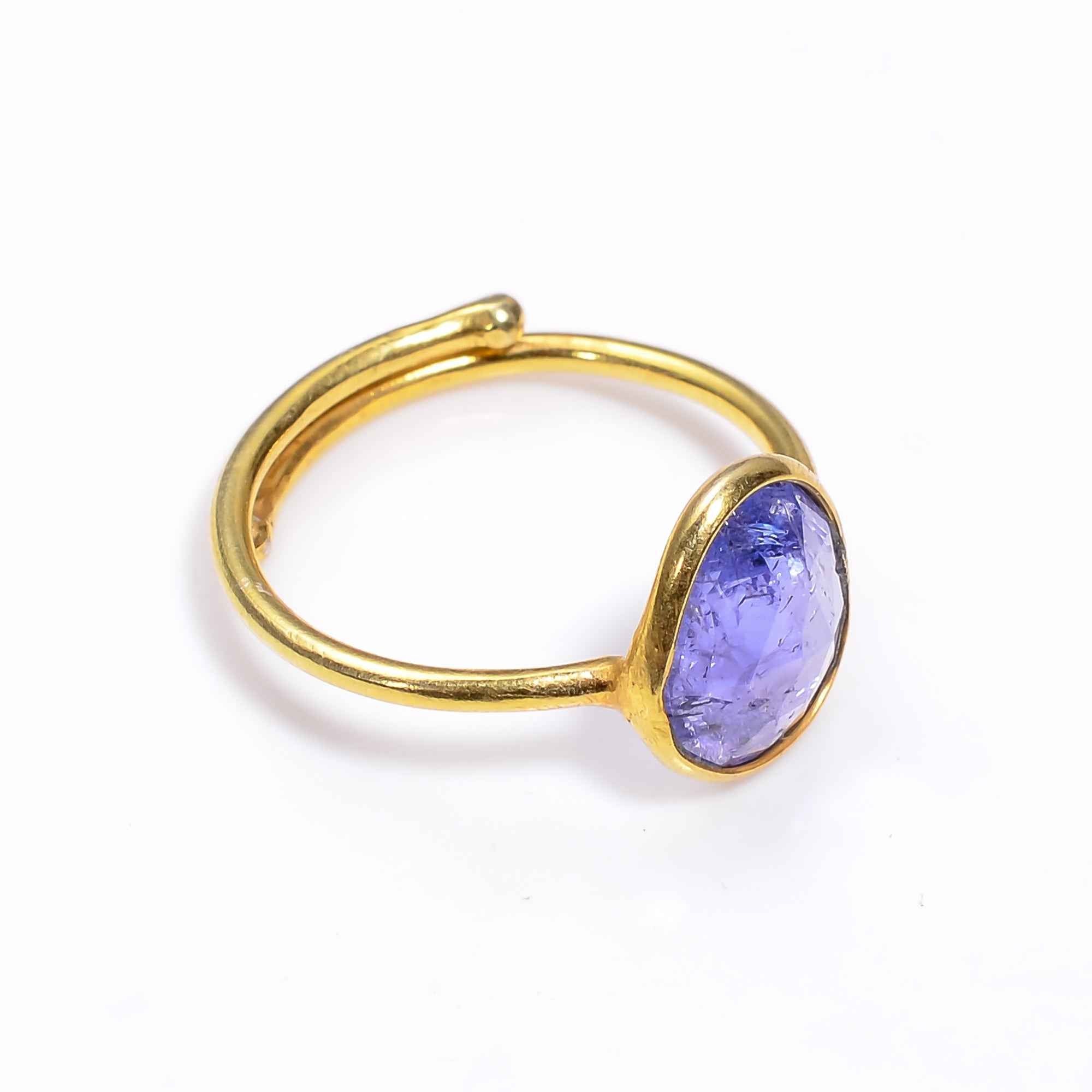 Tanzanite Ring Yellow Gold Plated 925 Sterling Silver Gemstone Ring December