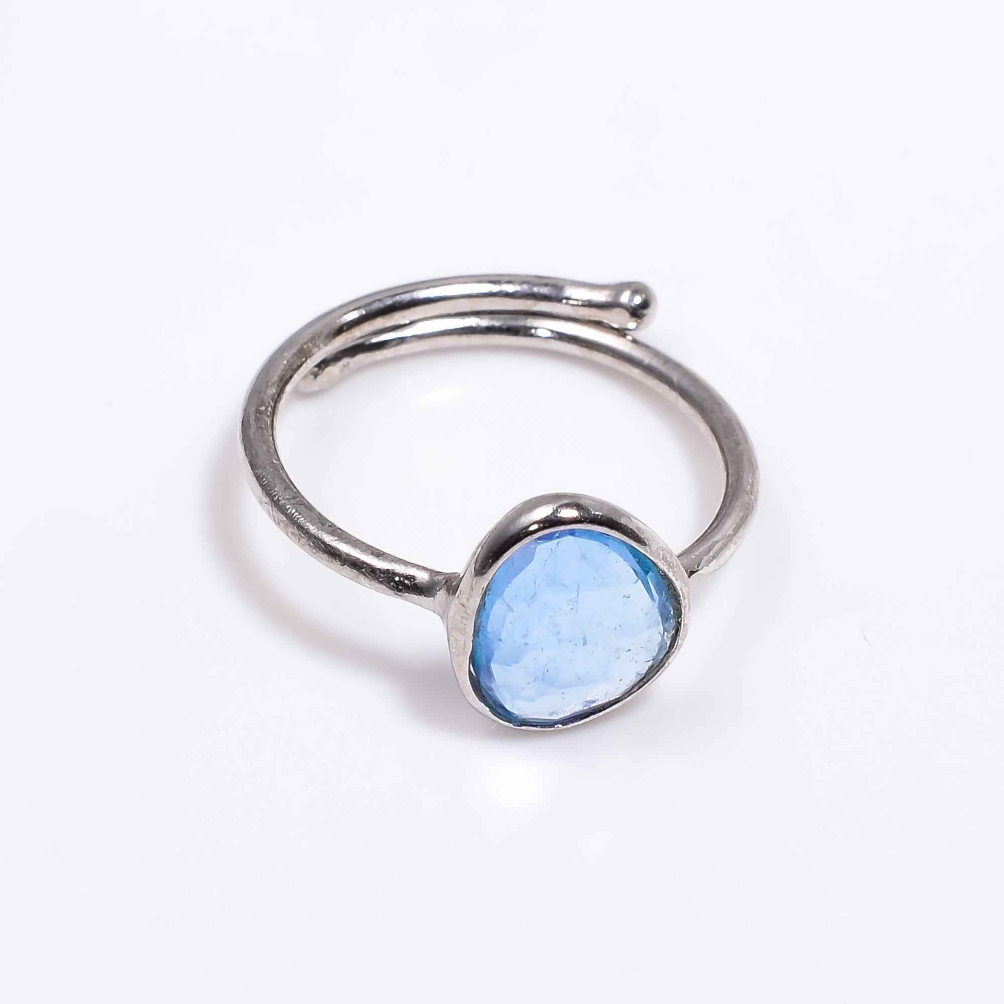 Aquamarine Ring 925 Sterling Silver Natural Aquamarine Ring Handmade March Birthstone Jewelry Gift