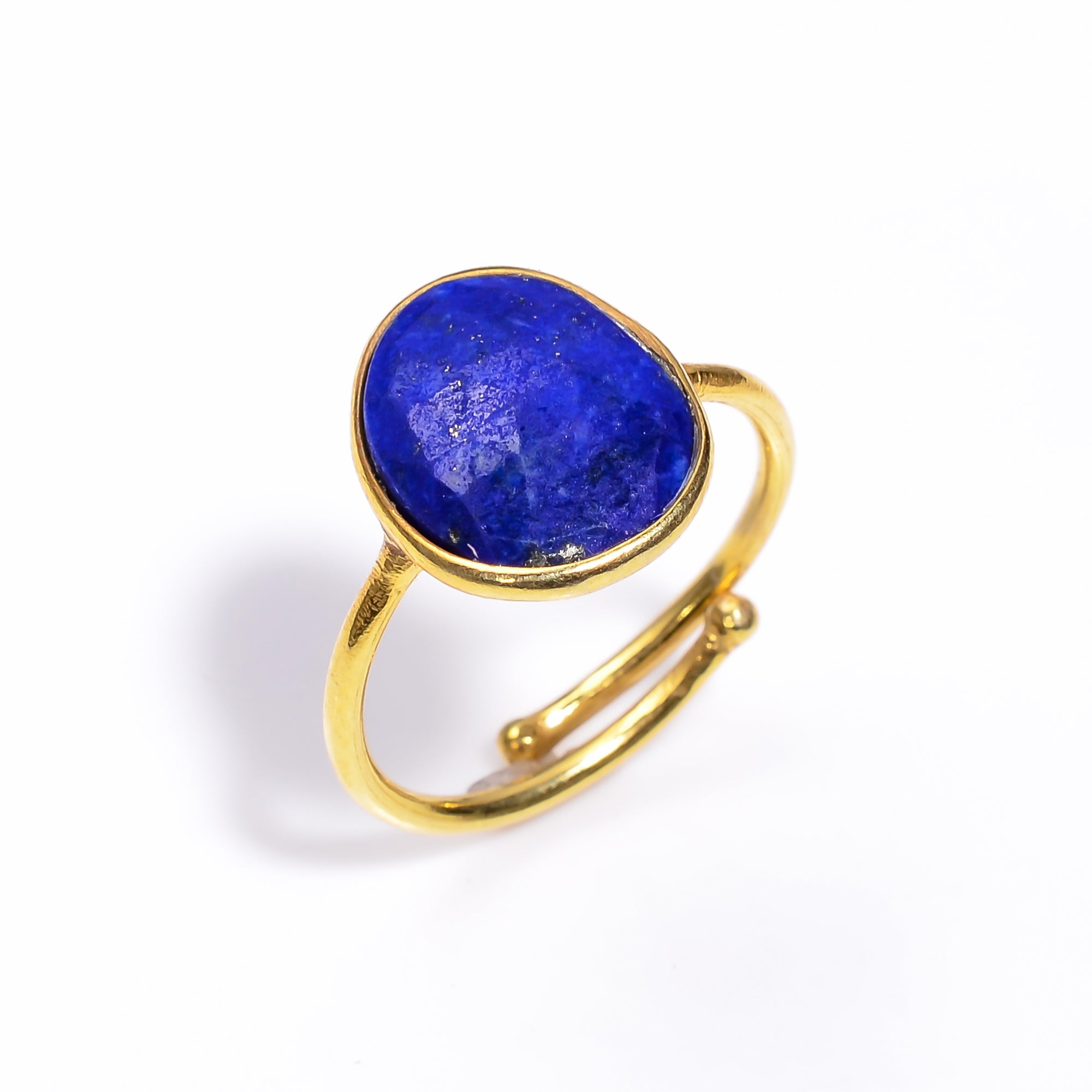 Lapis Lazuli Ring in Yellow Gold Plated 925 Sterling Silver