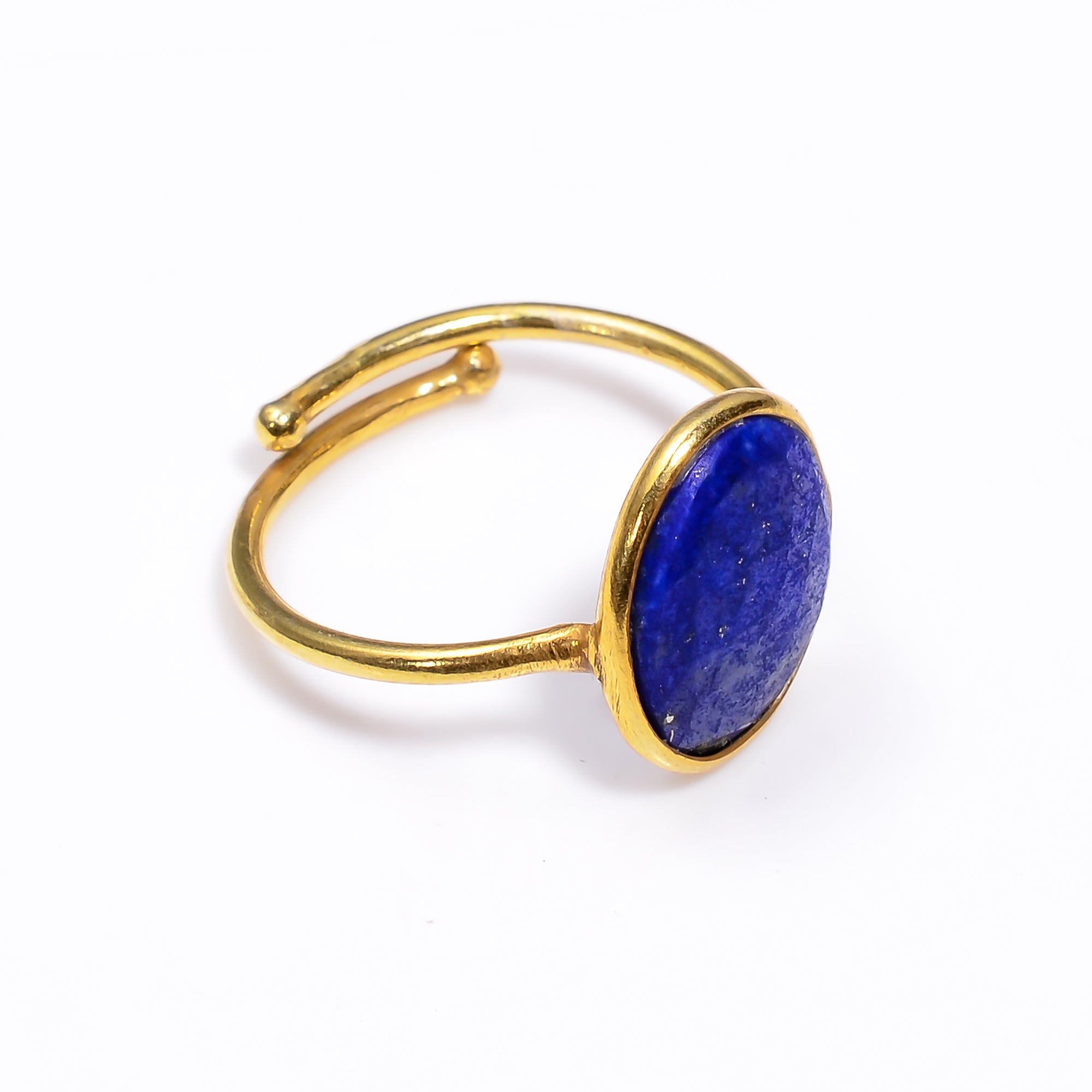 Lapis Lazuli Ring in Yellow Gold Plated 925 Sterling Silver