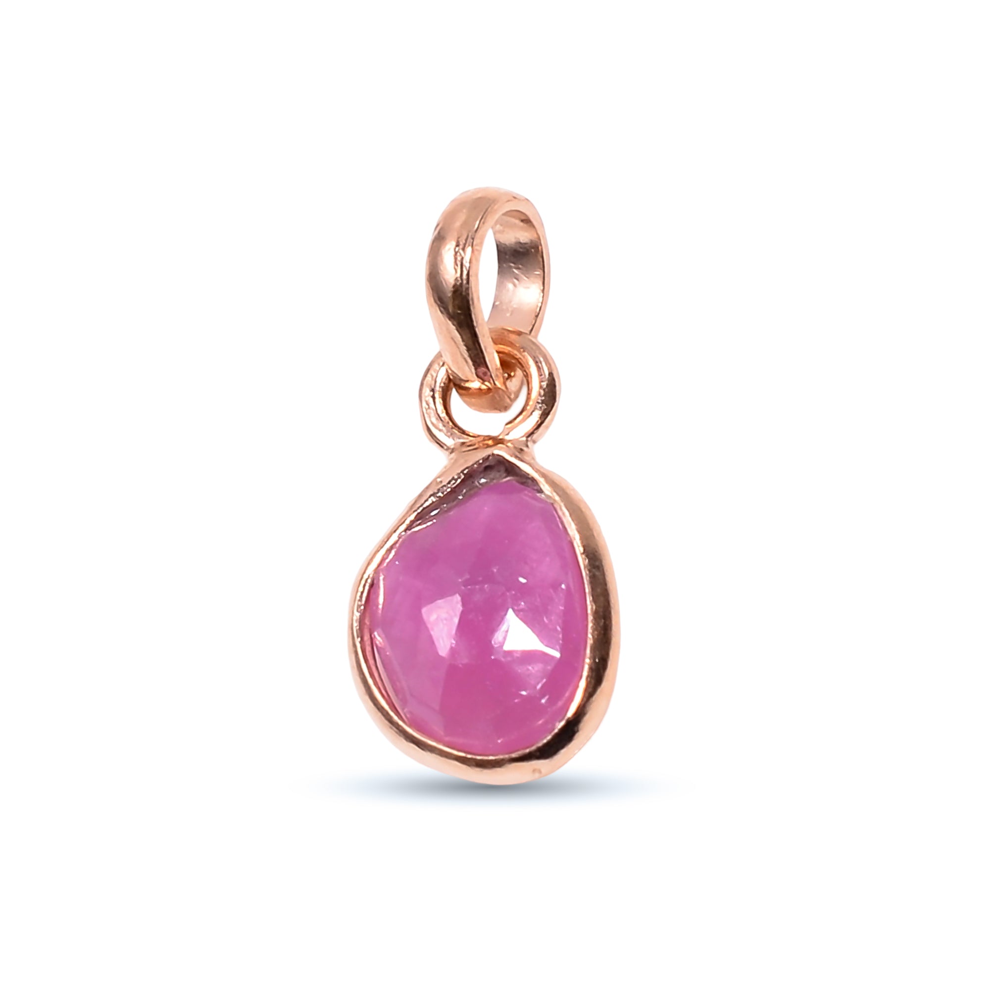 Pink Sapphire Rose Cut Pendant Medium Natural Pink Gemstone Pendant 925 Sterling Silver Handmade Jewelry Gift