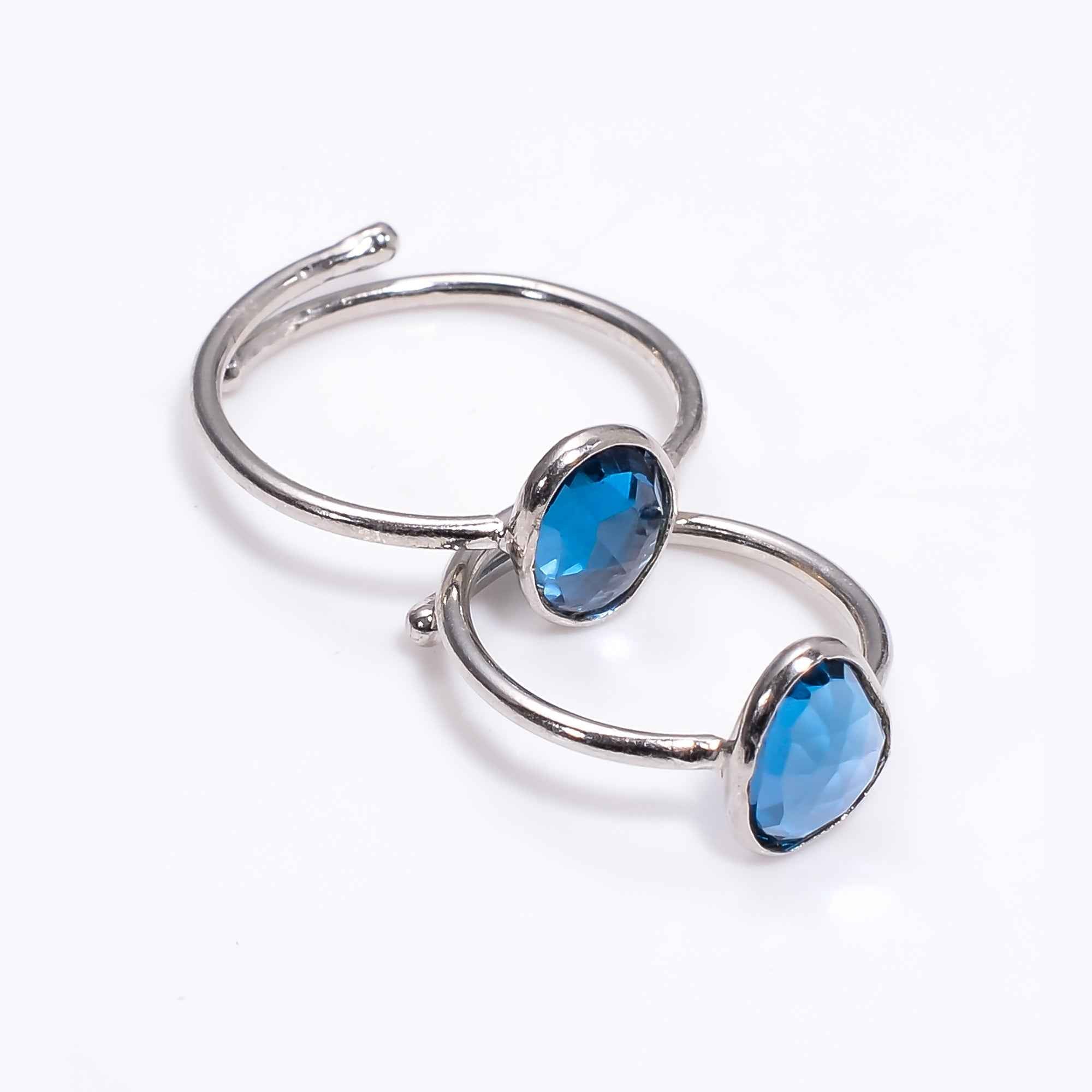 London Blue Topaz Ring 925 Sterling Silver Natural Blue Topaz Ring Handmade December Birthstone Jewelry