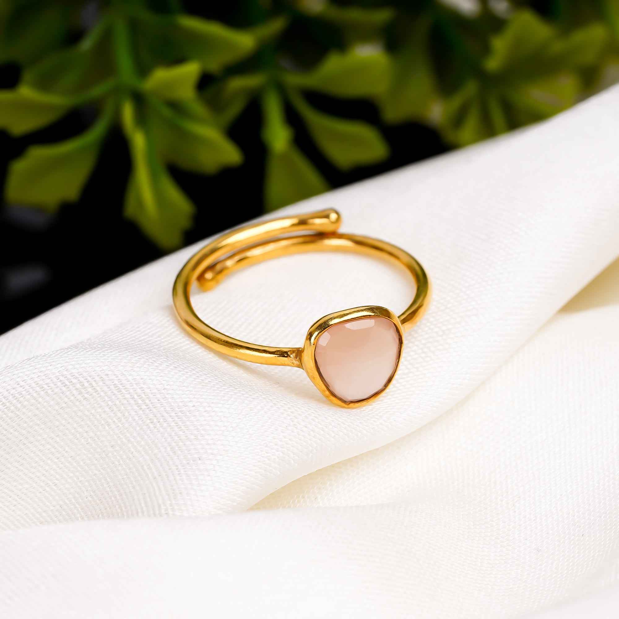Peach Moonstone Ring 925 Sterling Silver Natural Peach Moonstone Ring Handmade Gemstone Jewelry Gift for Her