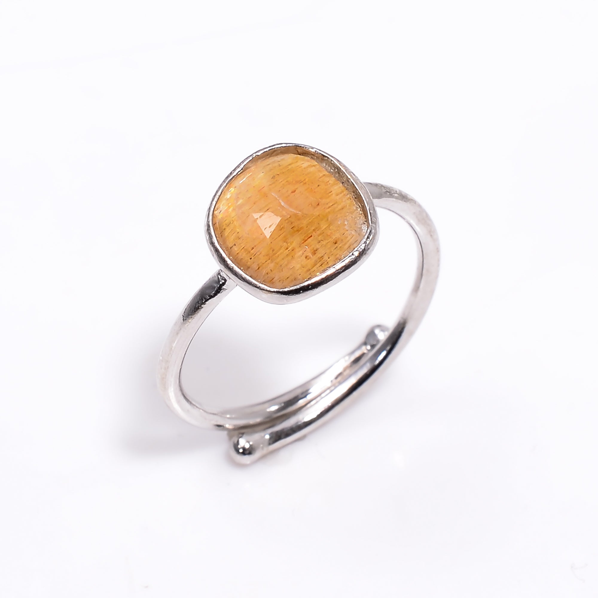 Golden Feldspar Ring 925 Sterling Silver Natural Feldspar Ring Handmade Gift