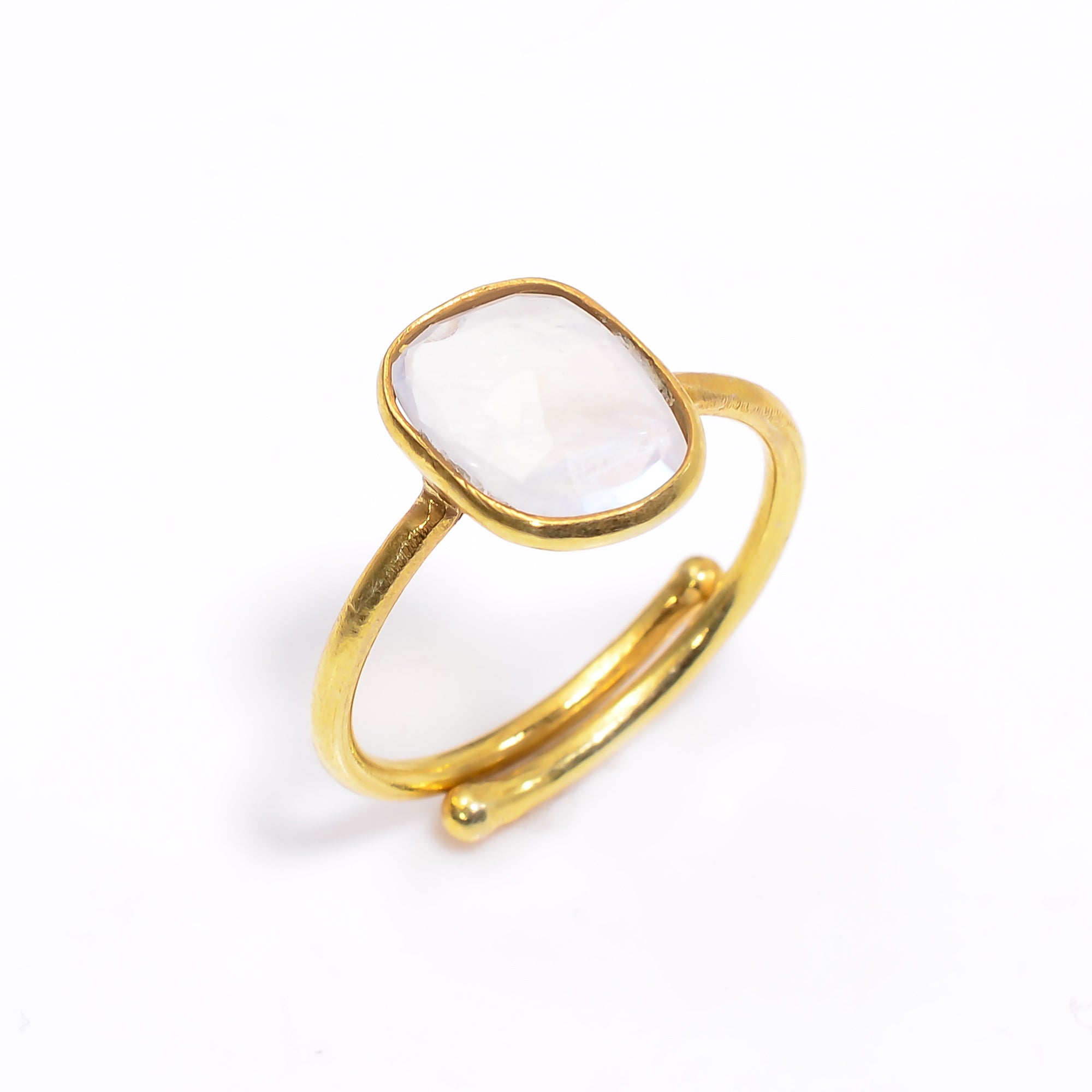 Rainbow Moonstone Ring 925 Sterling Silver Natural White Rainbow Moonstone Ring Handmade June Birthstone Jewelry