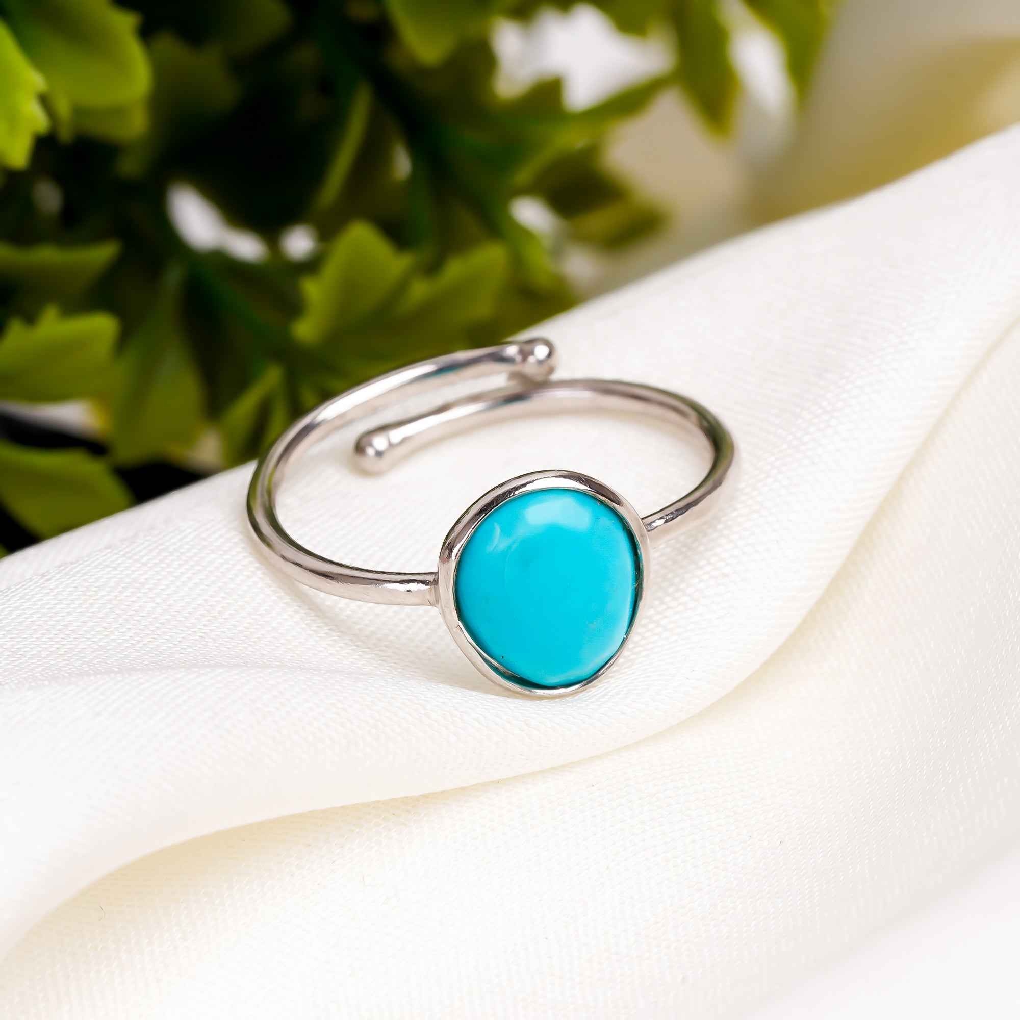 Turquoise Ring 925 Sterling Silver Natural Turquoise Ring Handmade December Birthstone Jewelry Gift for Her