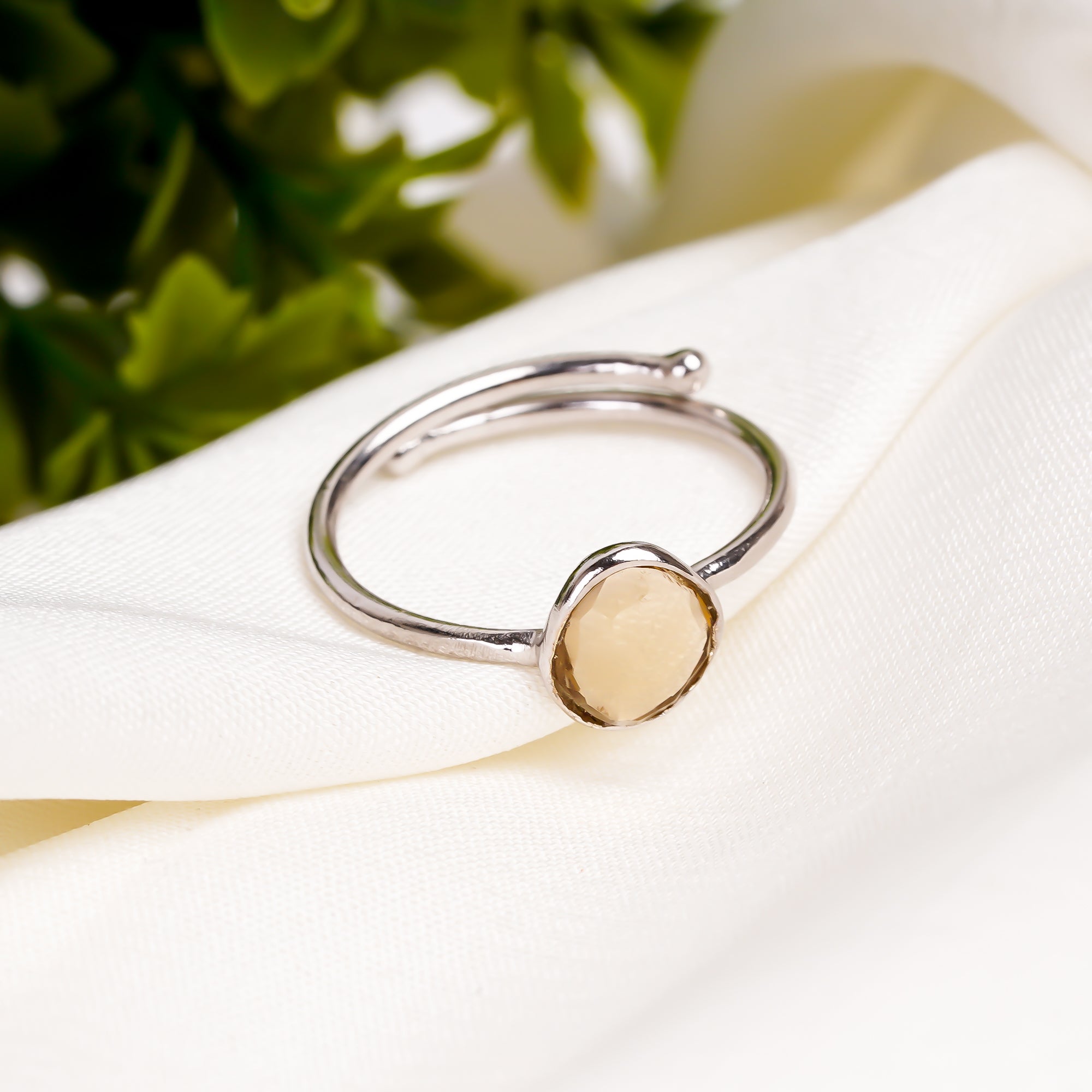 Whiskey Quartz Ring 925 Sterling Silver Natural Whiskey Quartz Ring Handmade Golden Quartz Jewelry Gift