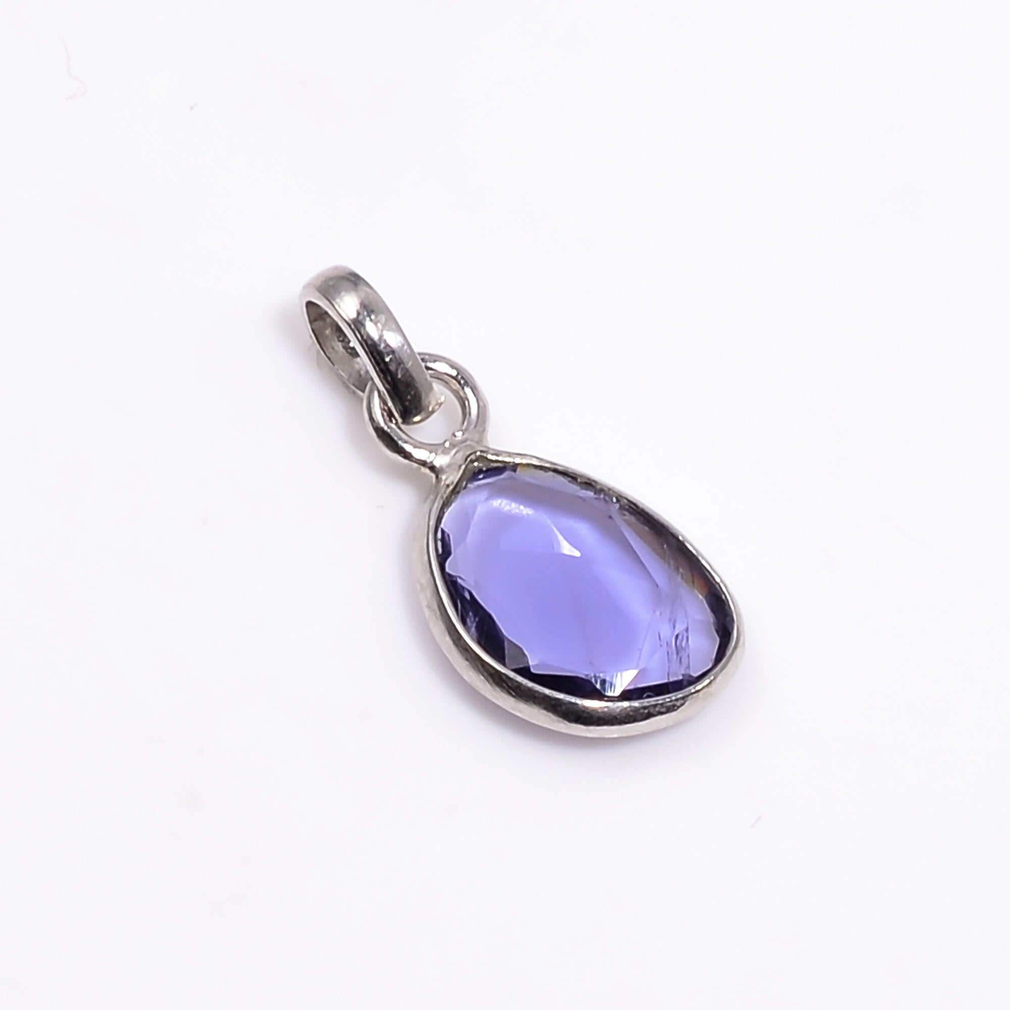 Iolite Rose Cut Pendant Natural Violet Blue Gemstone Pendant 925 Sterling Silver Handmade Jewelry Gift