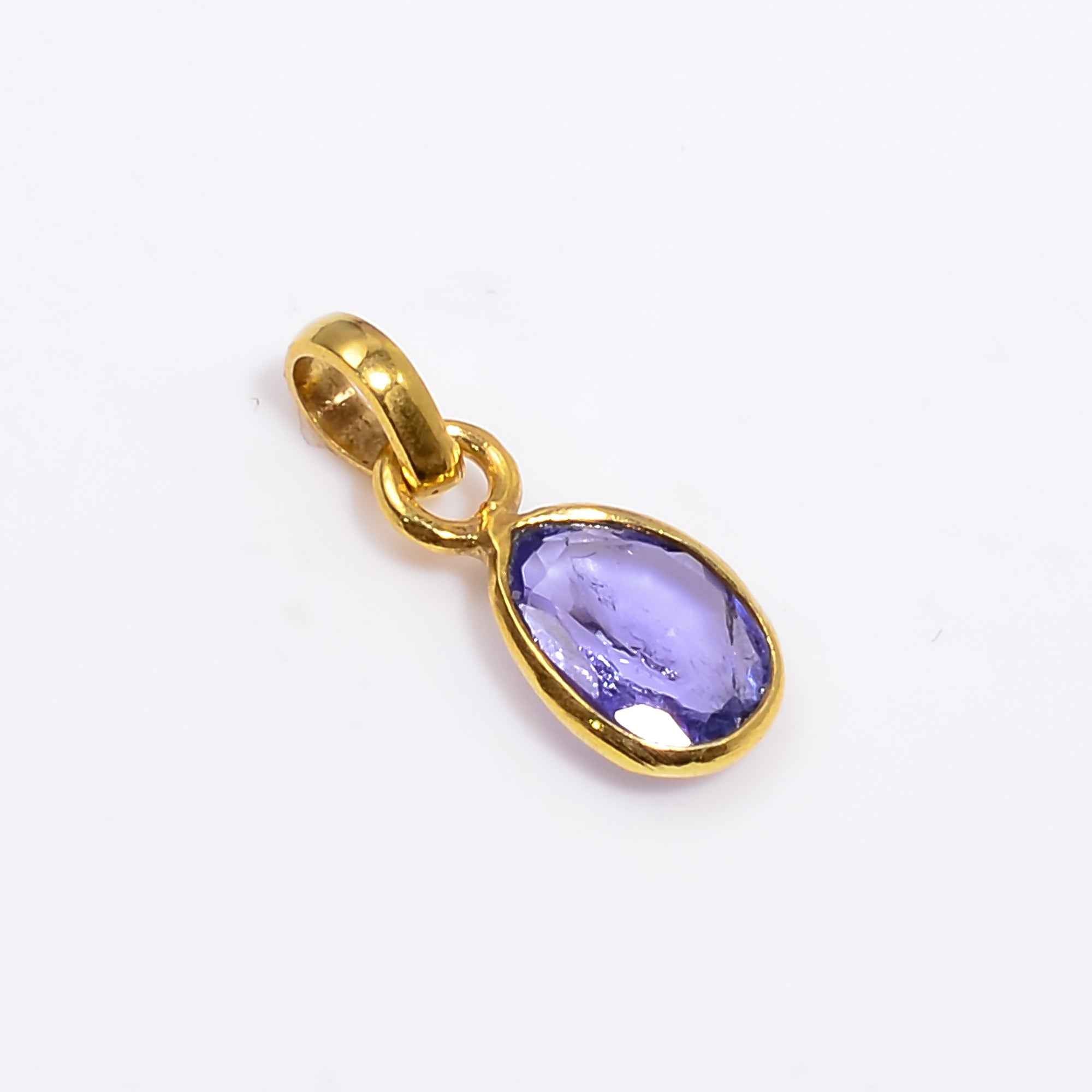 Iolite Rose Cut Pendant Natural Violet Blue Gemstone Pendant 925 Sterling Silver Handmade Jewelry Gift