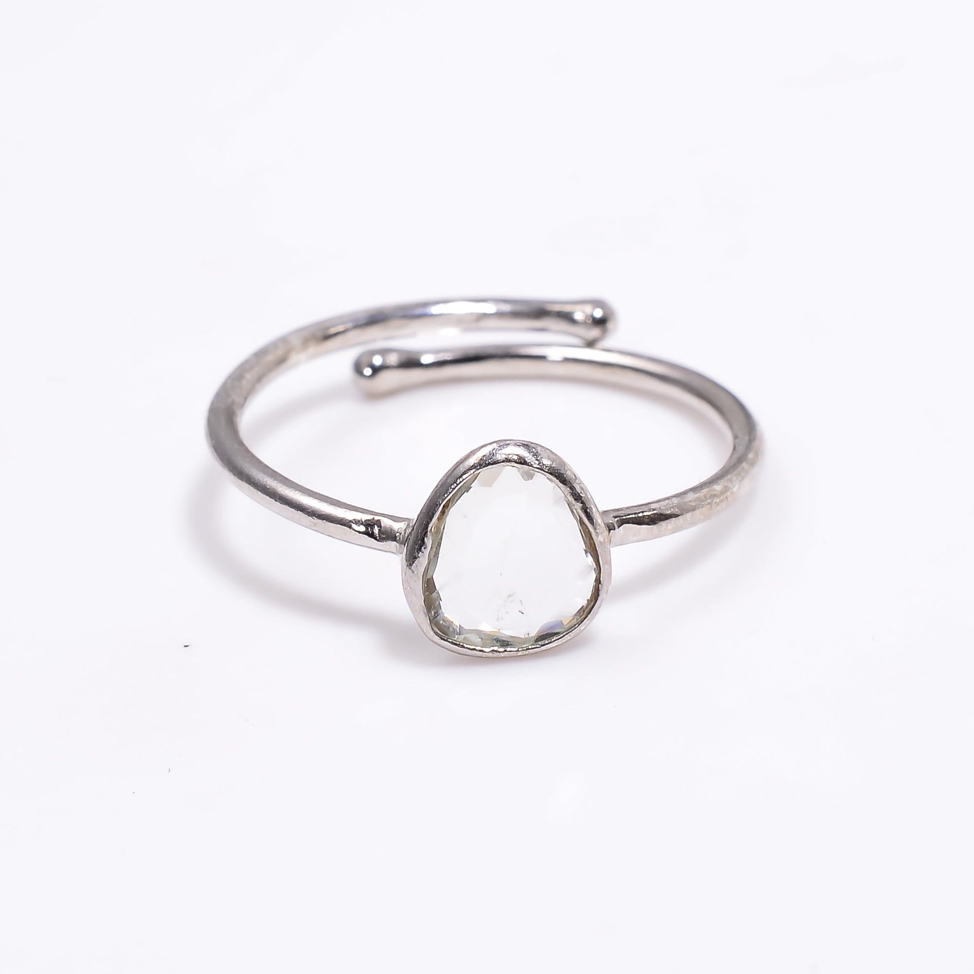 Green Amethyst Ring in 925 Sterling Silver Handmade Green Gemstone Ring Gift for Her Jewelry
