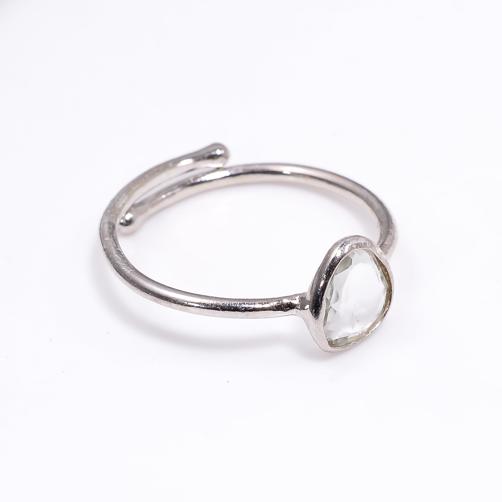 Green Amethyst Ring in 925 Sterling Silver Handmade Green Gemstone Ring Gift for Her Jewelry