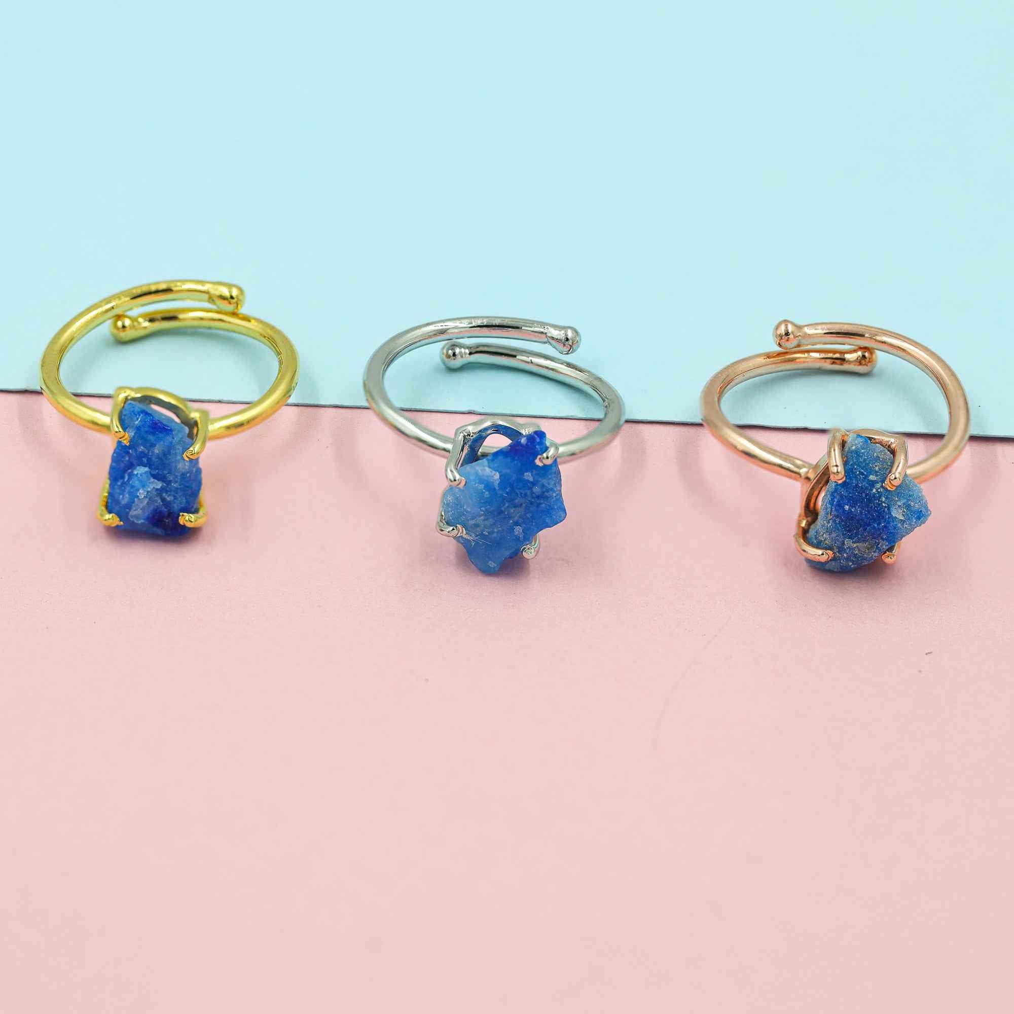 Afghanite Ring in 925 Sterling Silver Natural Color Change Rough Stone Adjustable Handmade Jewelry