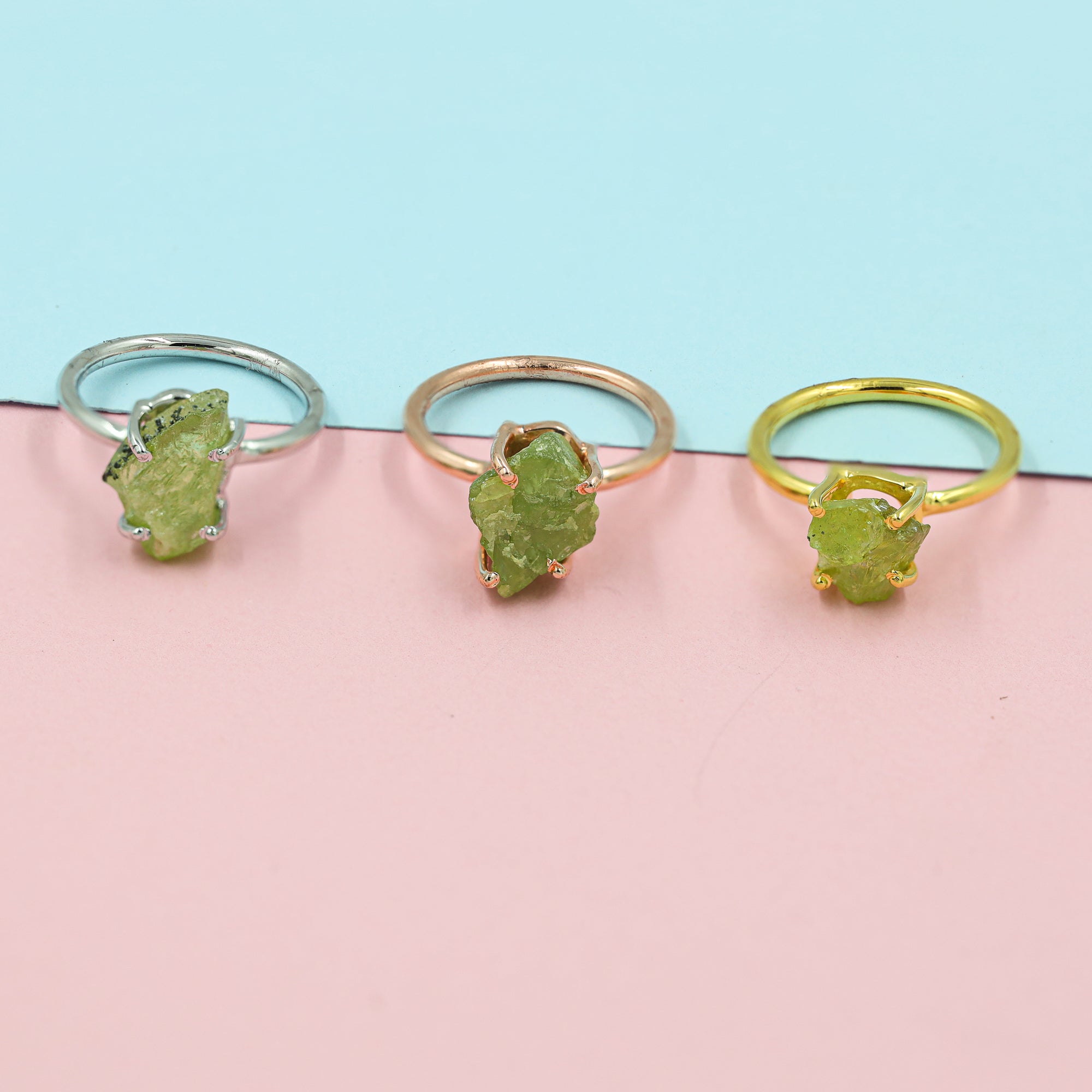 Raw Sphene Ring in 925 Sterling Silver Rough Gemstone Ring Handmade Jewelry Gift for Her