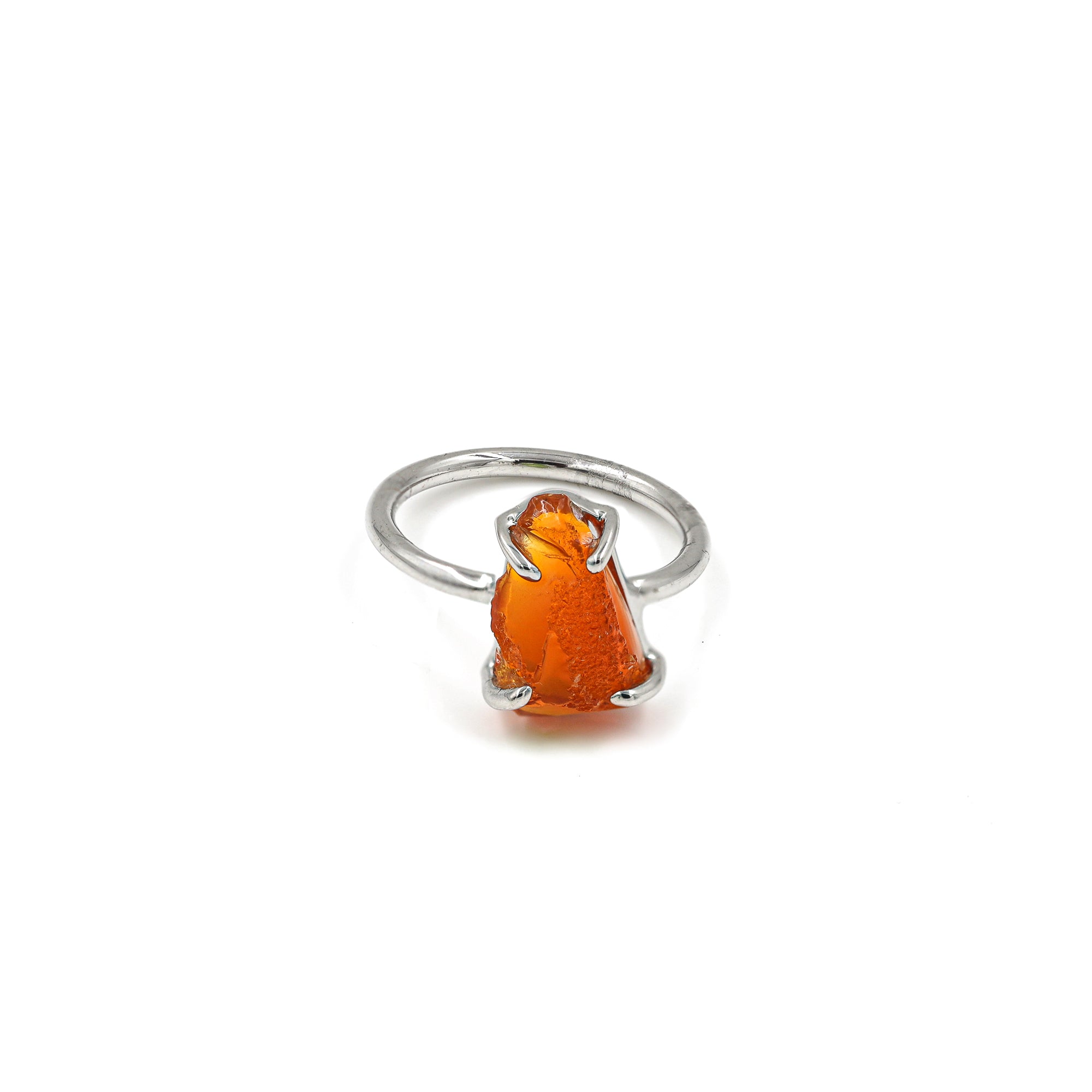 Raw Mexican Opal Ring in 925 Sterling Silver Rough Gemstone Ring Handmade October Birthstone Jewelry
