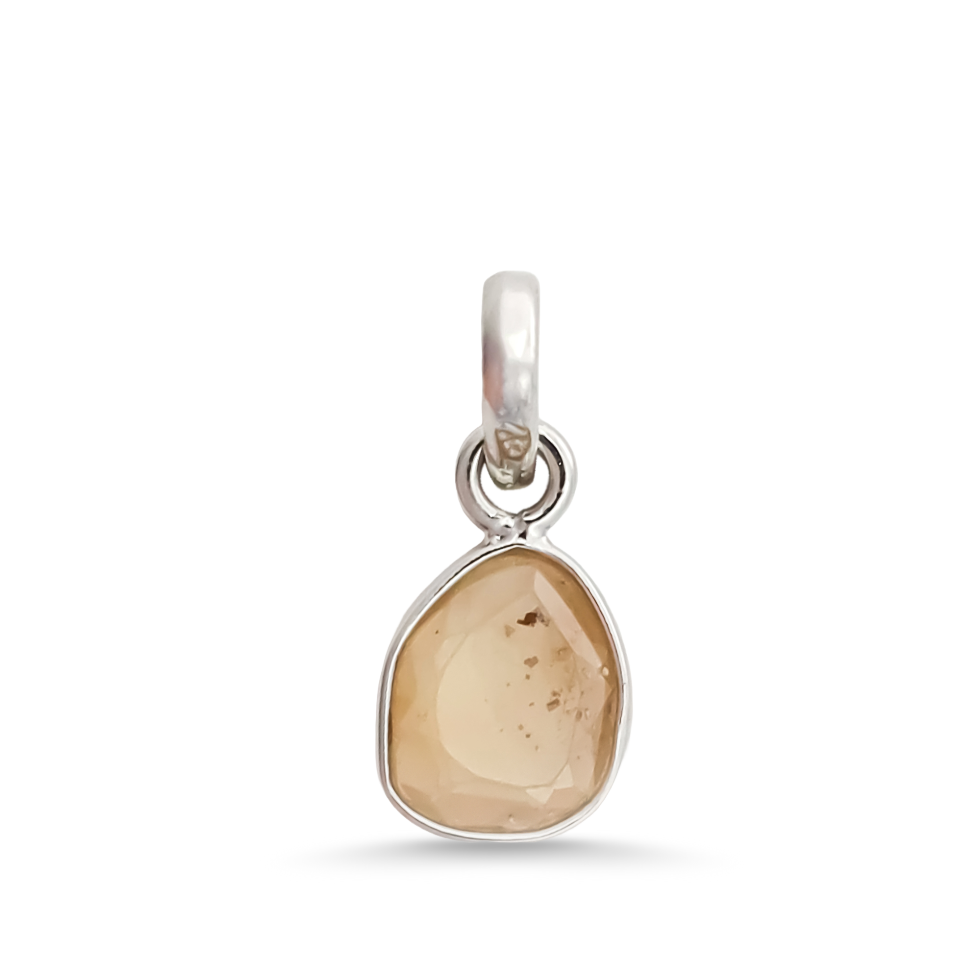 Brown Zircon Rose Cut Pendant Small Natural Brown Gemstone Pendant 925 Sterling Silver Handmade Jewelry Gift