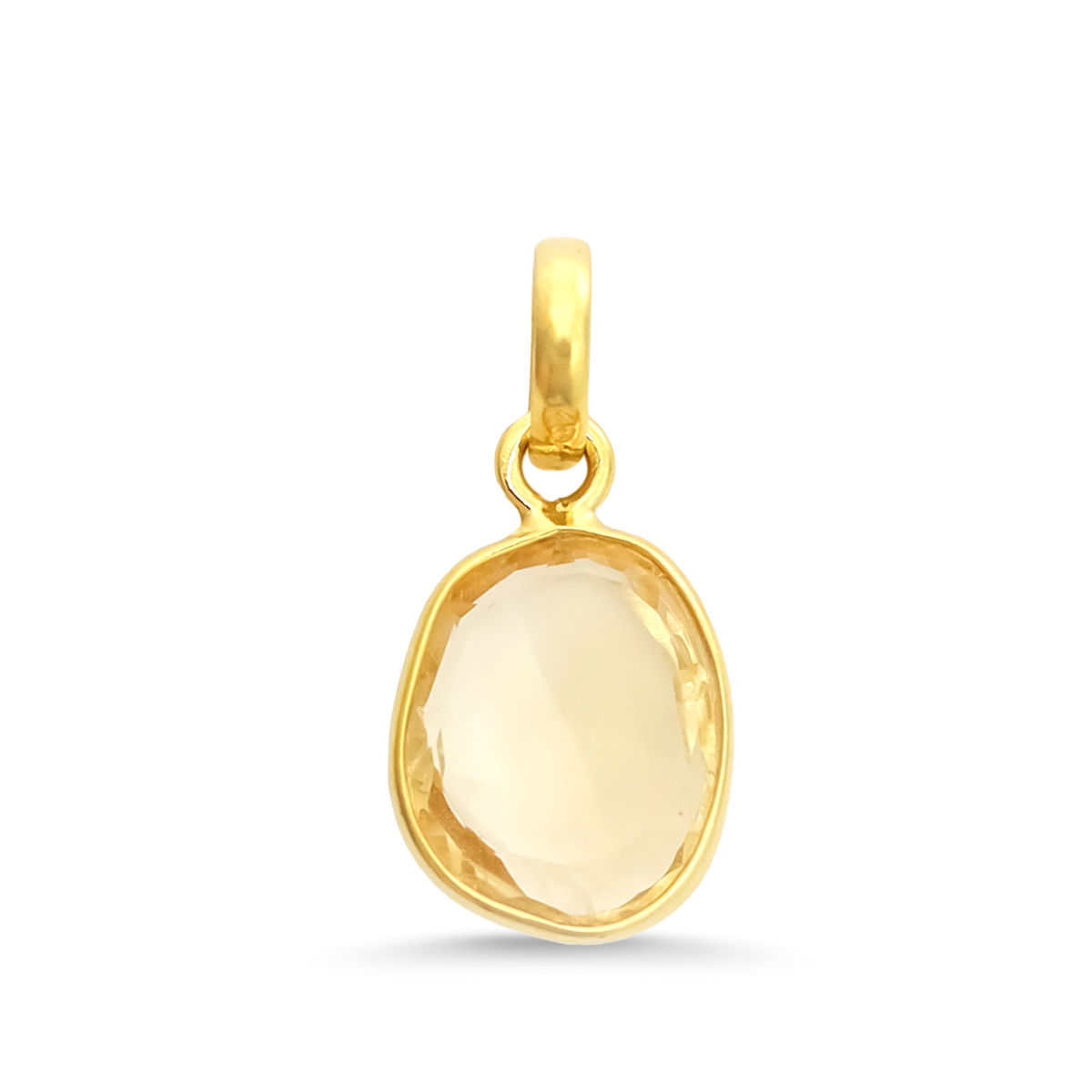 Citrine Rose Cut Pendant Medium Natural Gemstone Pendant 925 Sterling Silver Handmade Jewelry Gift