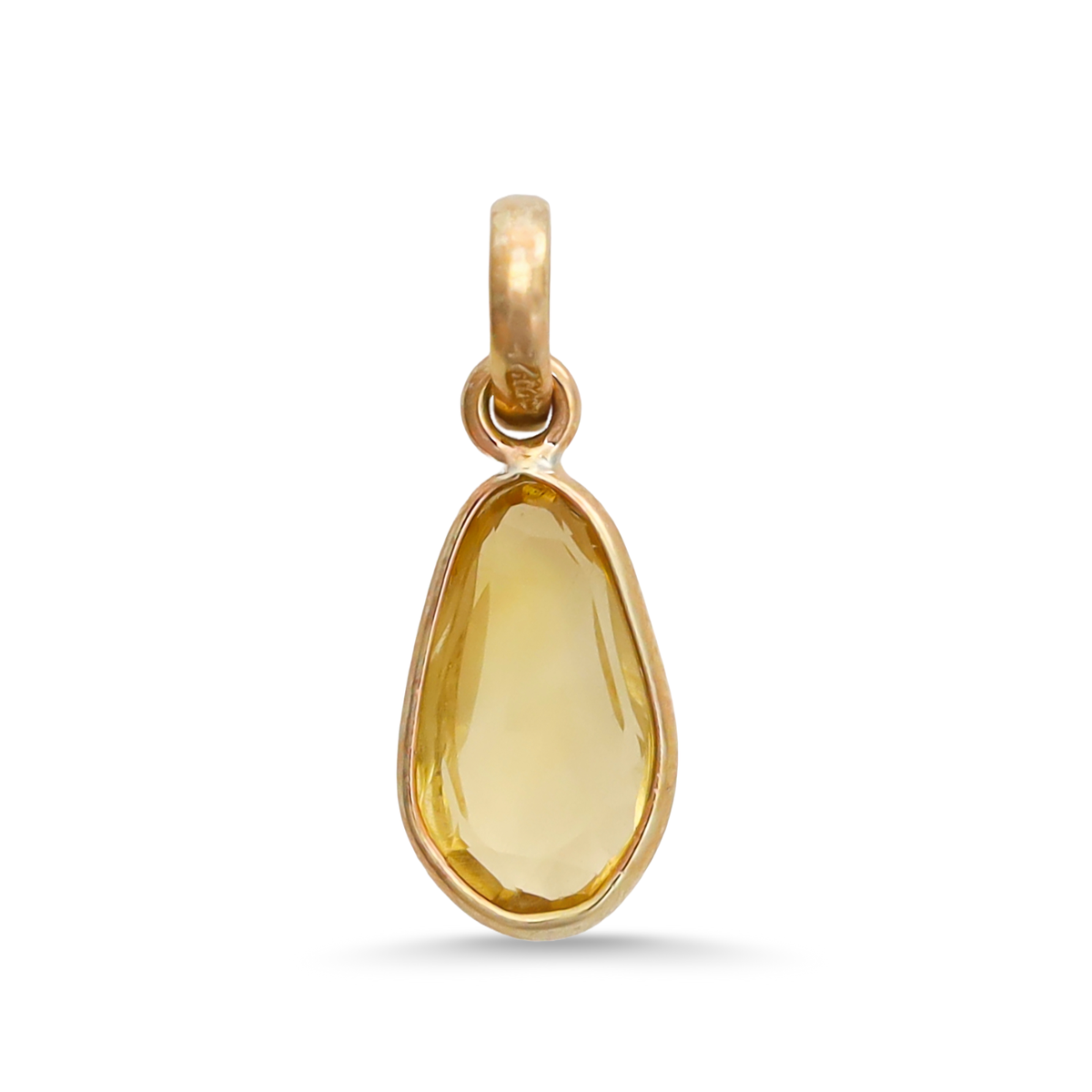Citrine Rose Cut Pendant Medium Natural Gemstone Pendant 925 Sterling Silver Handmade Jewelry Gift