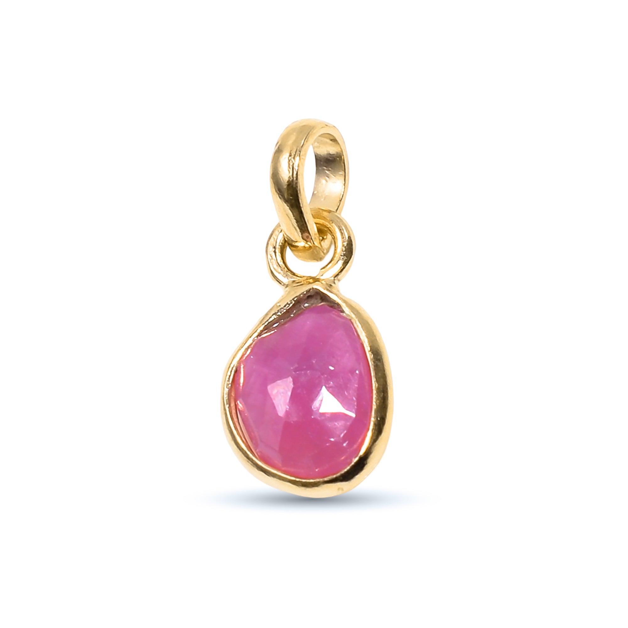 Pink Sapphire Rose Cut Pendant Medium Natural Pink Gemstone Pendant 925 Sterling Silver Handmade Jewelry Gift