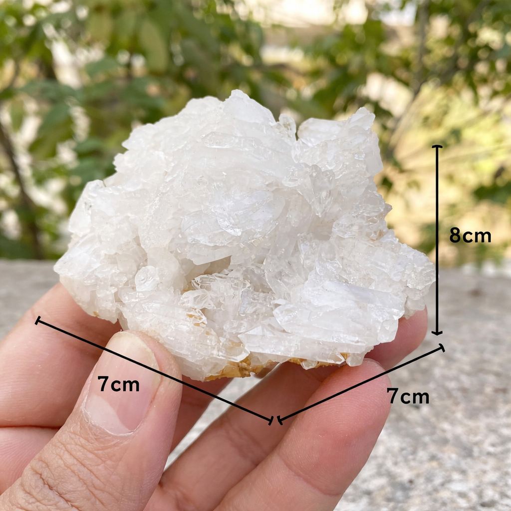 White Himalayan Quartz Samadhi Raw Mineral Crystal Cluster Healing Specimen Stone