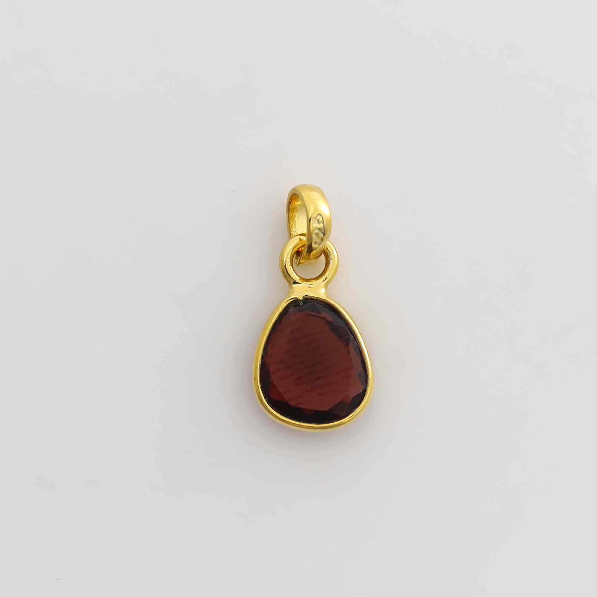 Garnet Rose Cut Natural Pendant 925 Sterling Silver Handmade Jewelry Gift for Women
