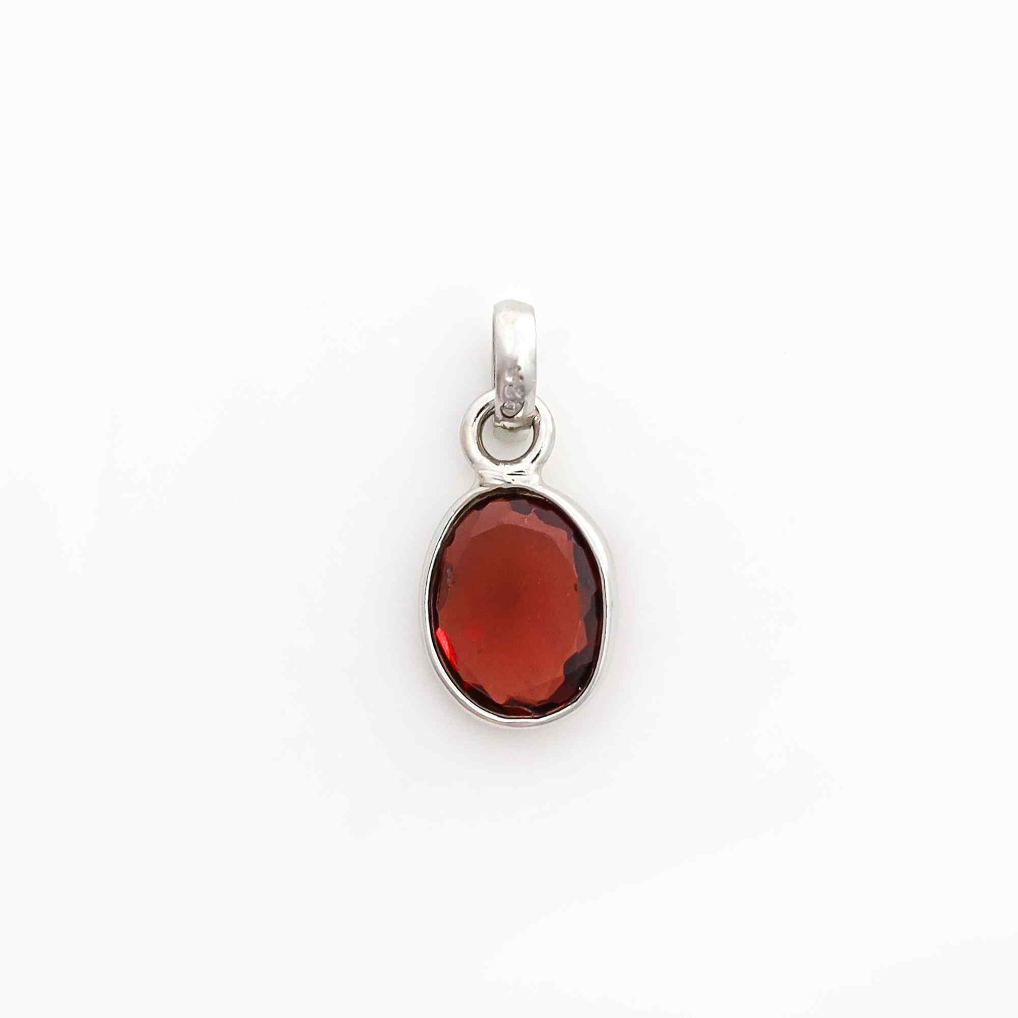 Garnet Rose Cut Natural Pendant 925 Sterling Silver Handmade Jewelry Gift for Women