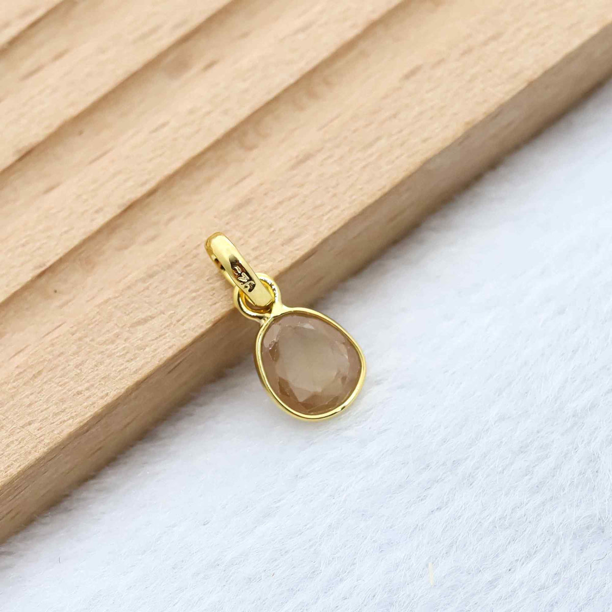 Brown Zircon Rose Cut Pendant Small Natural Brown Gemstone Pendant 925 Sterling Silver Handmade Jewelry Gift
