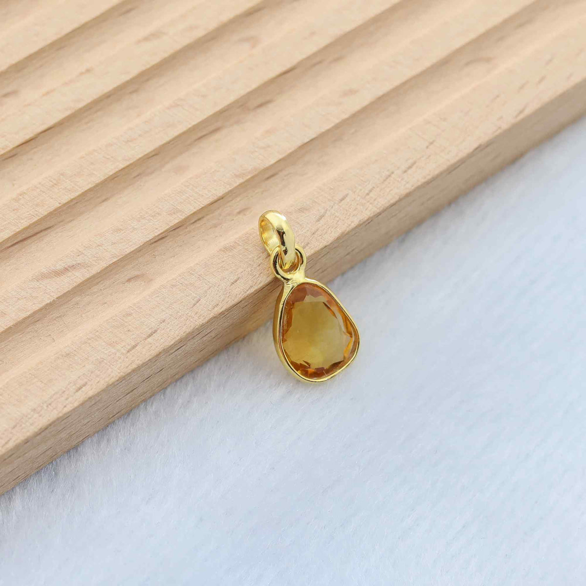 Natural Citrine Rose Cut Pendant Gemstone 925 Sterling Silver Handmade Jewelry Gift