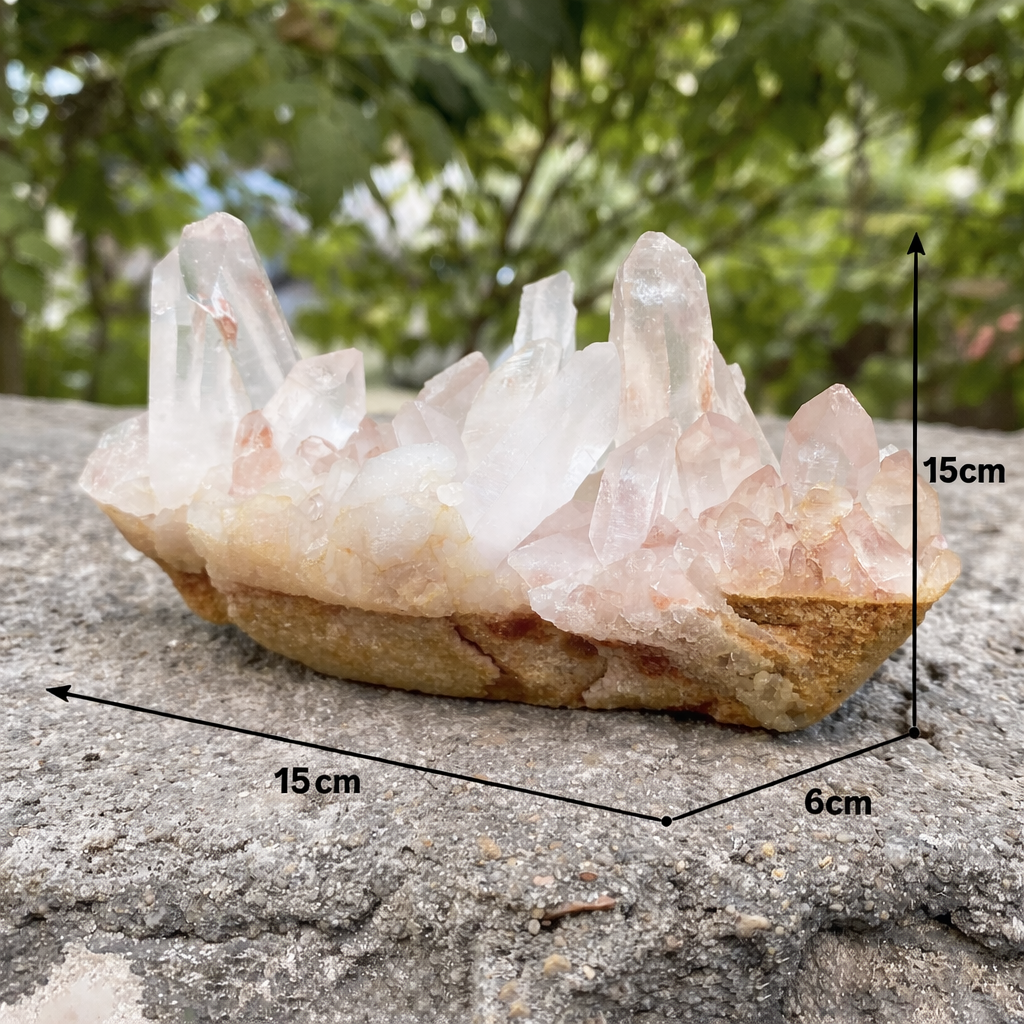 Pink Samadhi Quartz Crystal Cluster Healing Energy Himalayan Display Stone