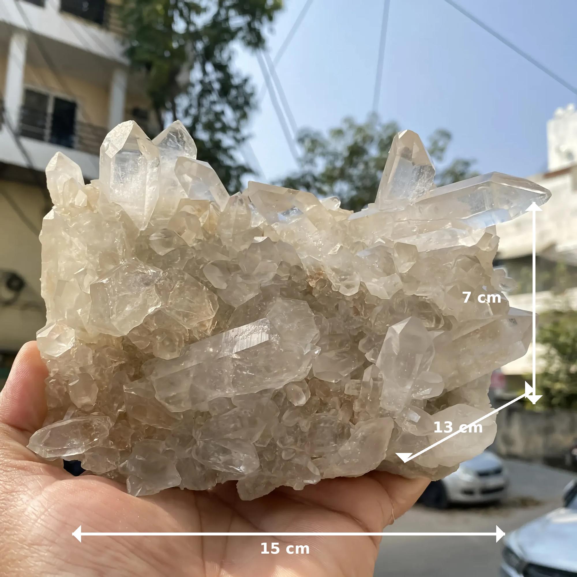 Natural White Samadhi Quartz Raw Crystal Cluster Healing Mineral Collector Display