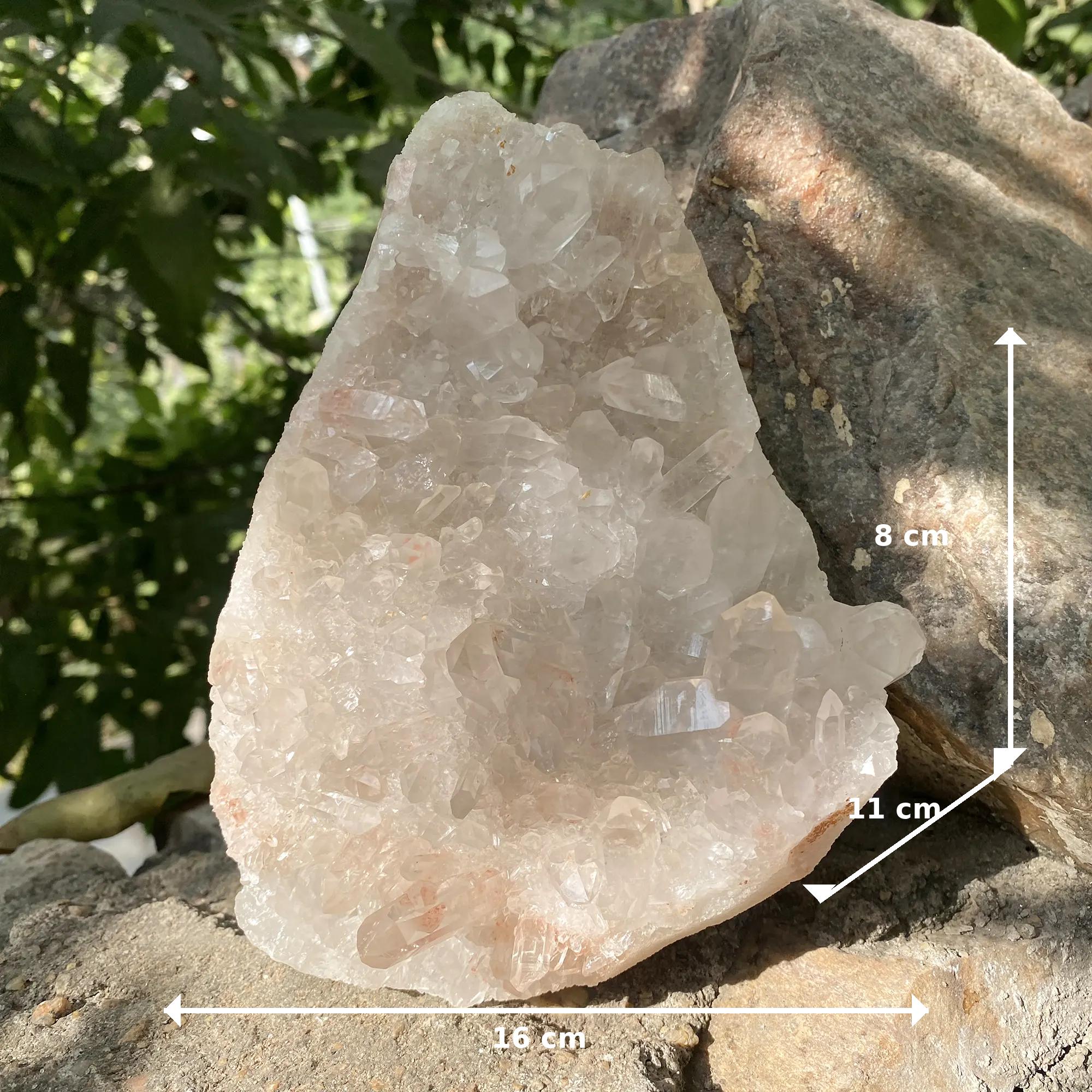Natural Pink Samadhi Quartz Cluster Himalayan Raw Crystal Healing Mineral Display Collector