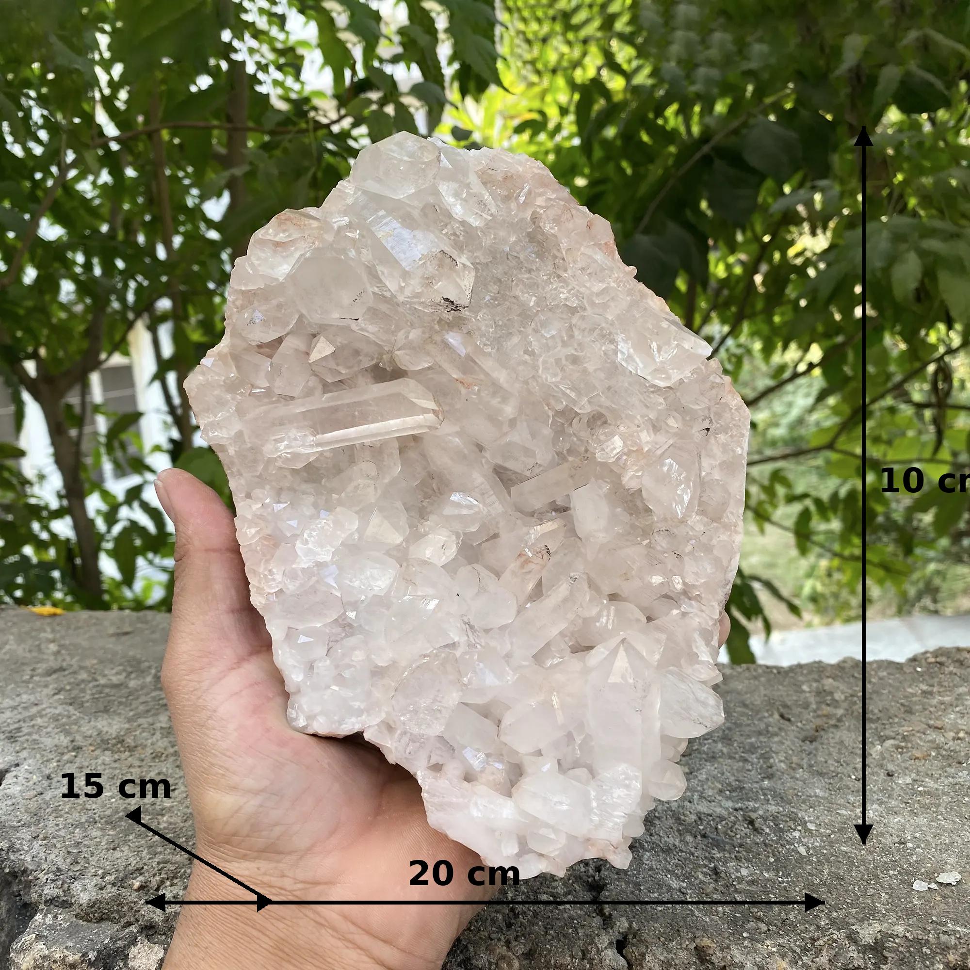 Natural Himalayan Pink Quartz Cluster 1910g Healing Crystal