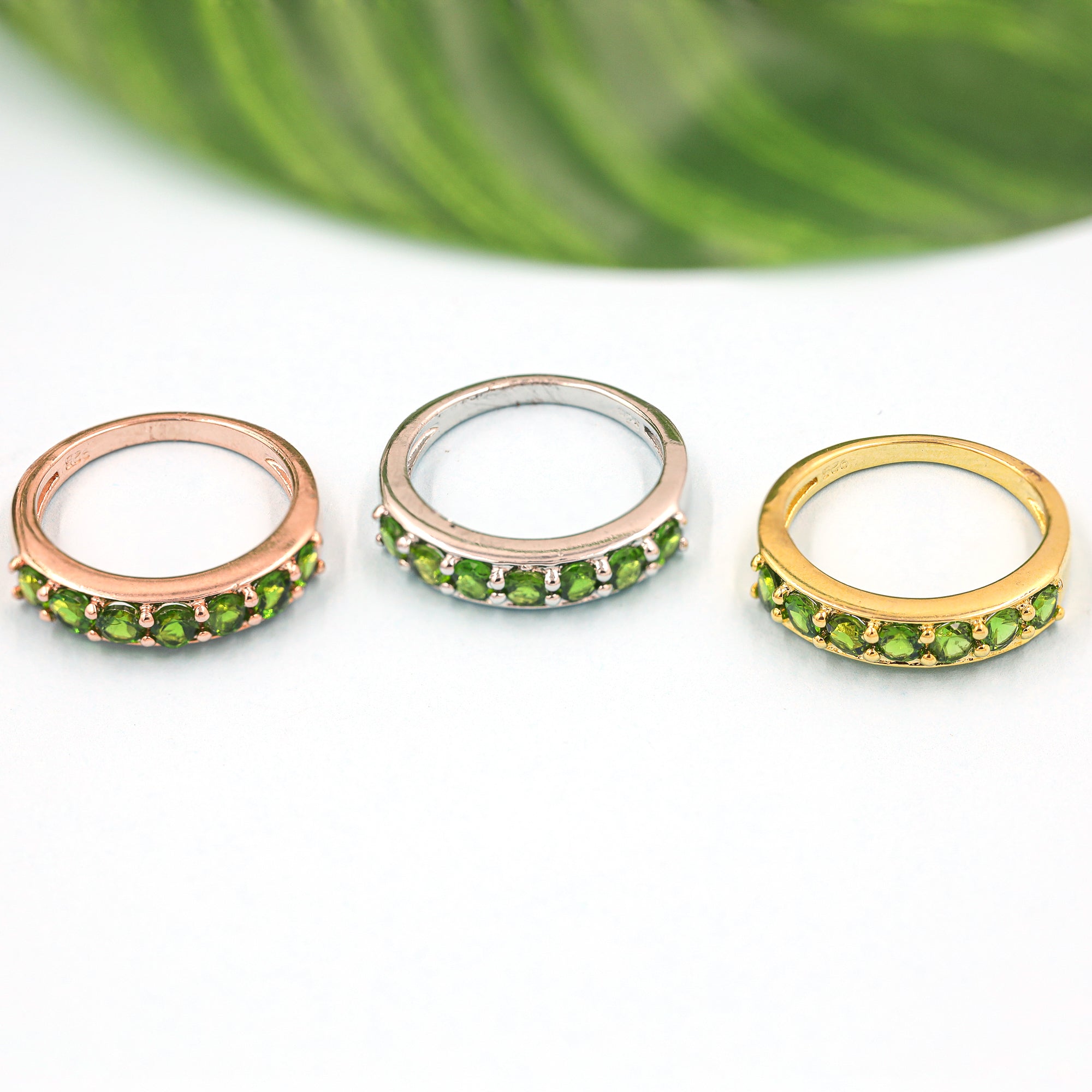 Natural Chrome Diopside 3mm Round Cut Ring 925 Sterling Silver Handmade Green Gemstone Solitaire Ring