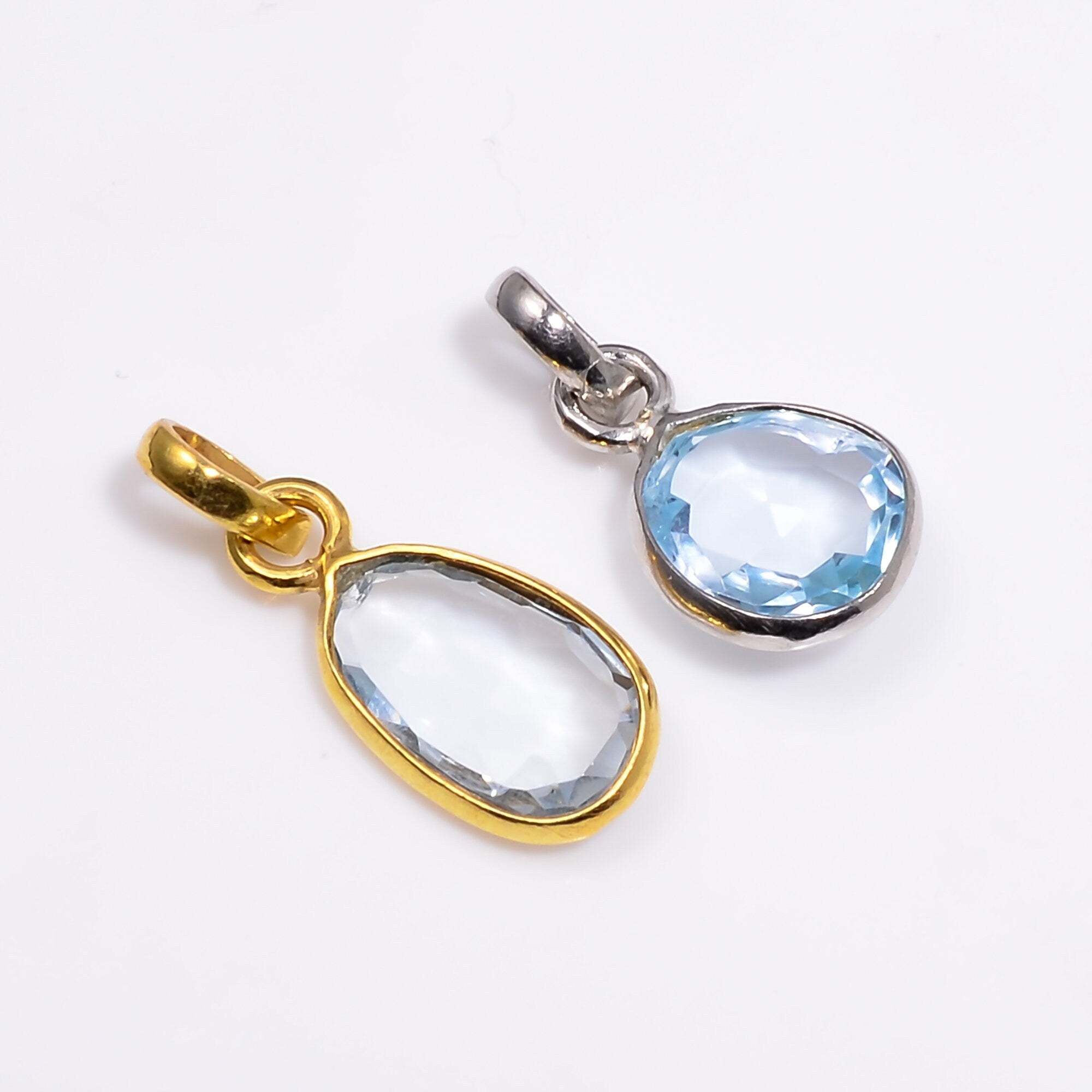 Sky Blue Topaz Sterling Silver Pendant: Dainty December Birthstone Necklace