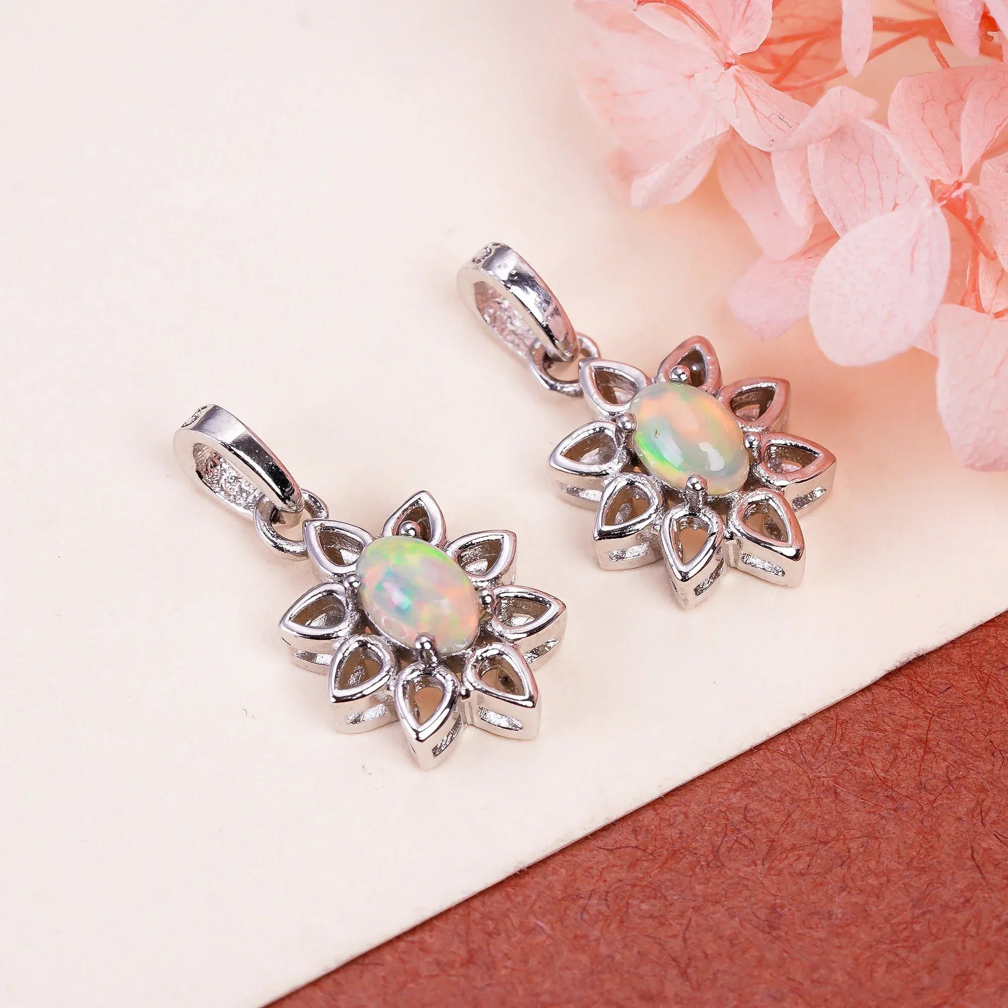 Ethiopian Opal Pendant: Sterling Silver October Birthstone Necklace