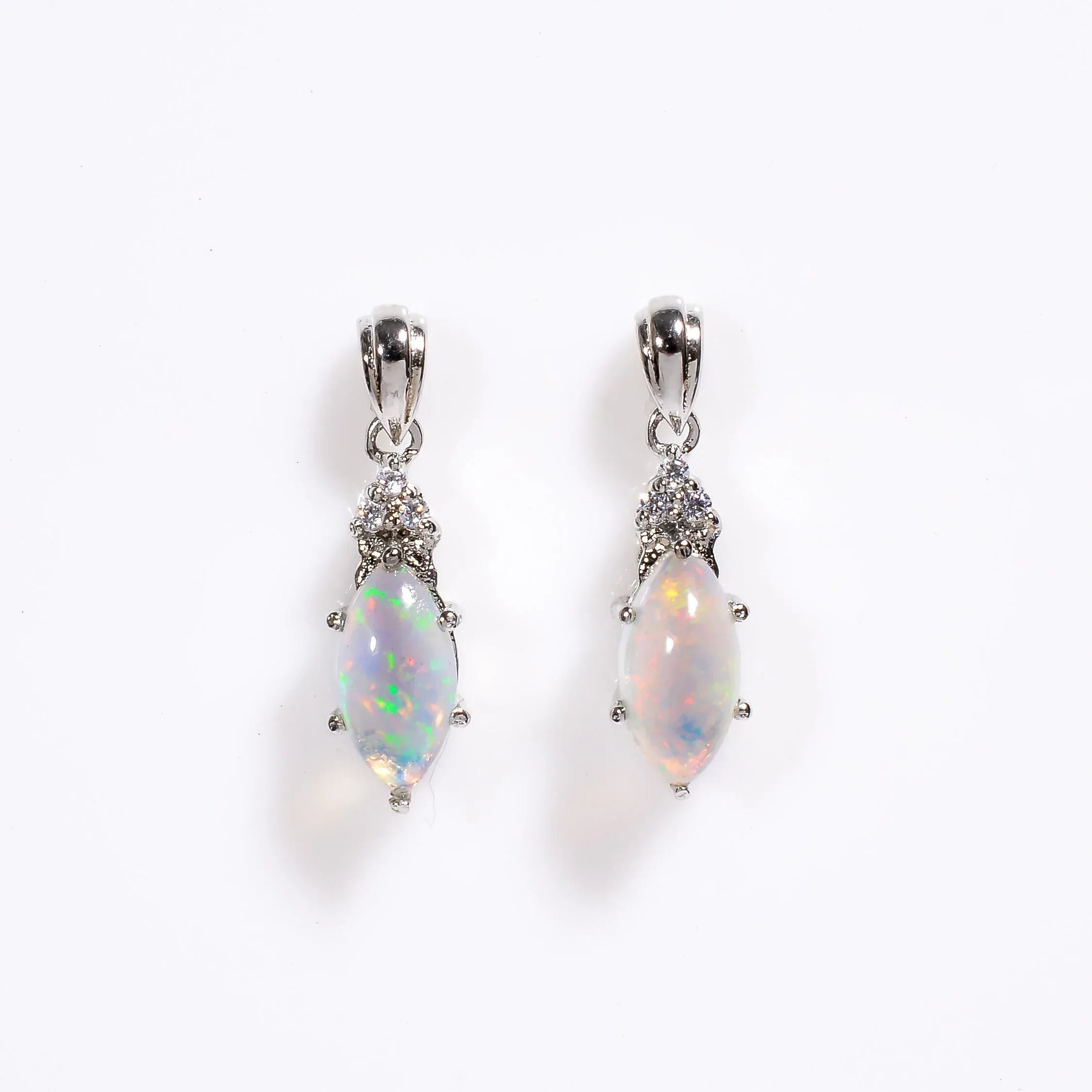 Ethiopian Opal Pendant: 925 Sterling Silver Marquise Gemstone