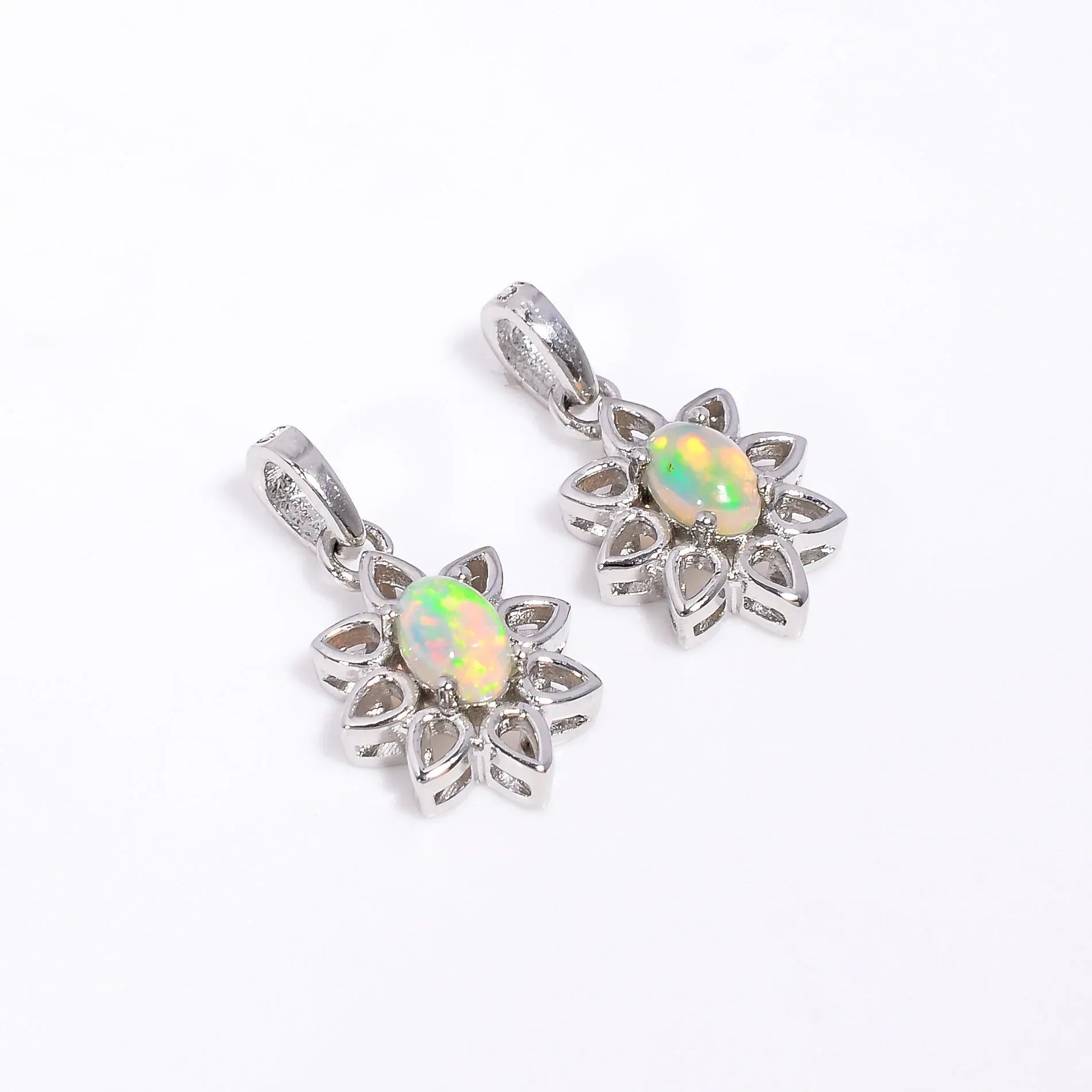 Ethiopian Opal Pendant: Sterling Silver October Birthstone Necklace