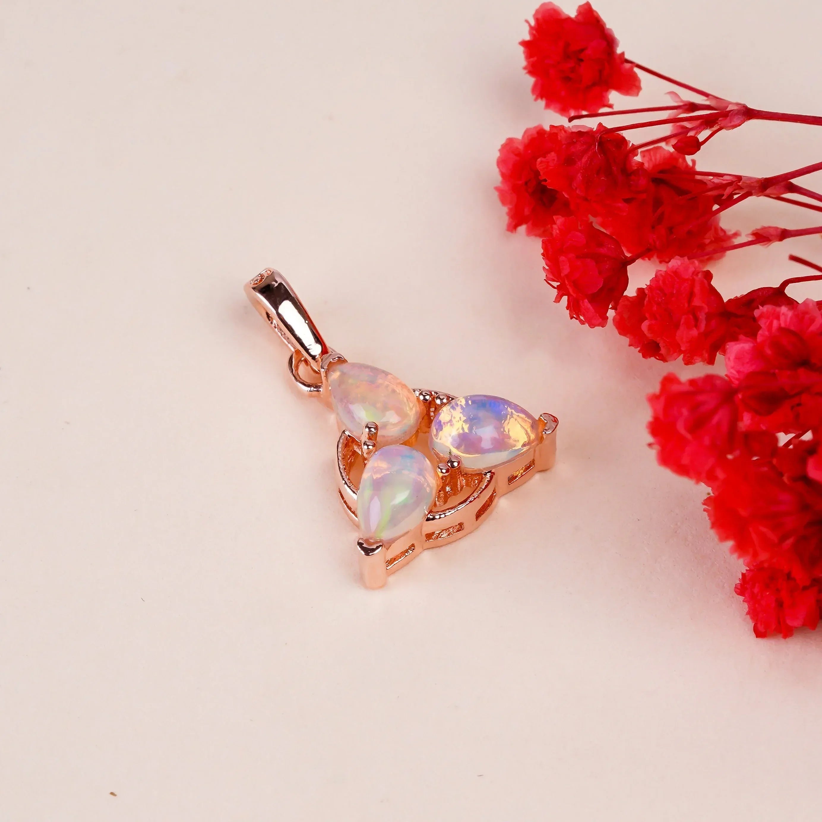Ethiopian Opal Pendant: Pear-Shaped Sterling Silver Gemstone Jewelry