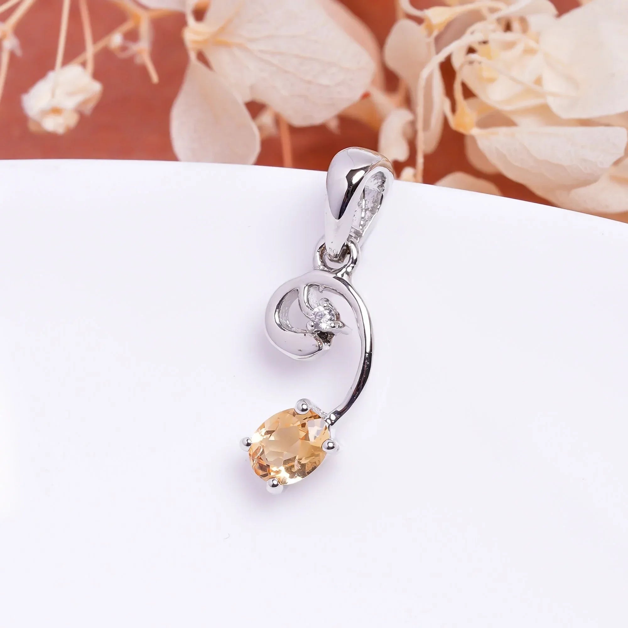 Handmade Imperial Topaz Pendant in Sterling Silver - Women's Jewelry