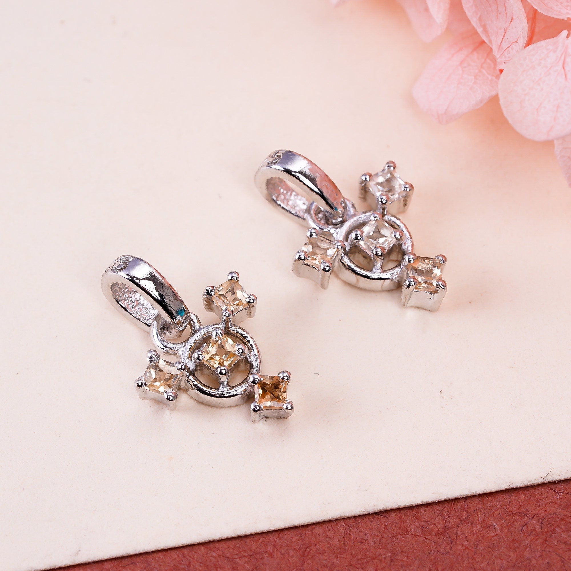 Natural Imperial Topaz Pendant: 925 Sterling Silver, Handmade Jewelry